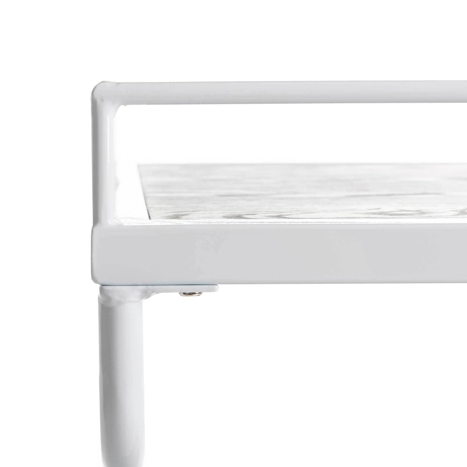 Damari 2 Tier Rectangle Bar Cart Rustic Oak/White - Image 4