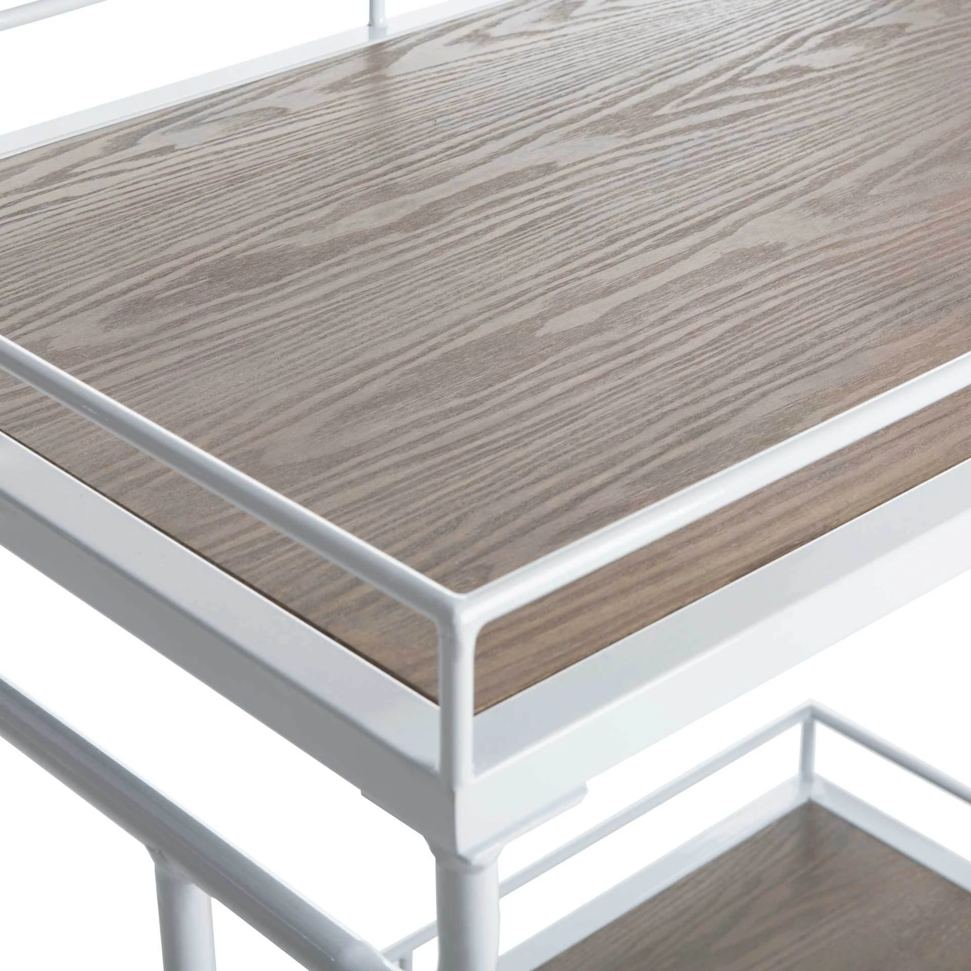 Damari 2 Tier Rectangle Bar Cart Rustic Oak/White - Image 5