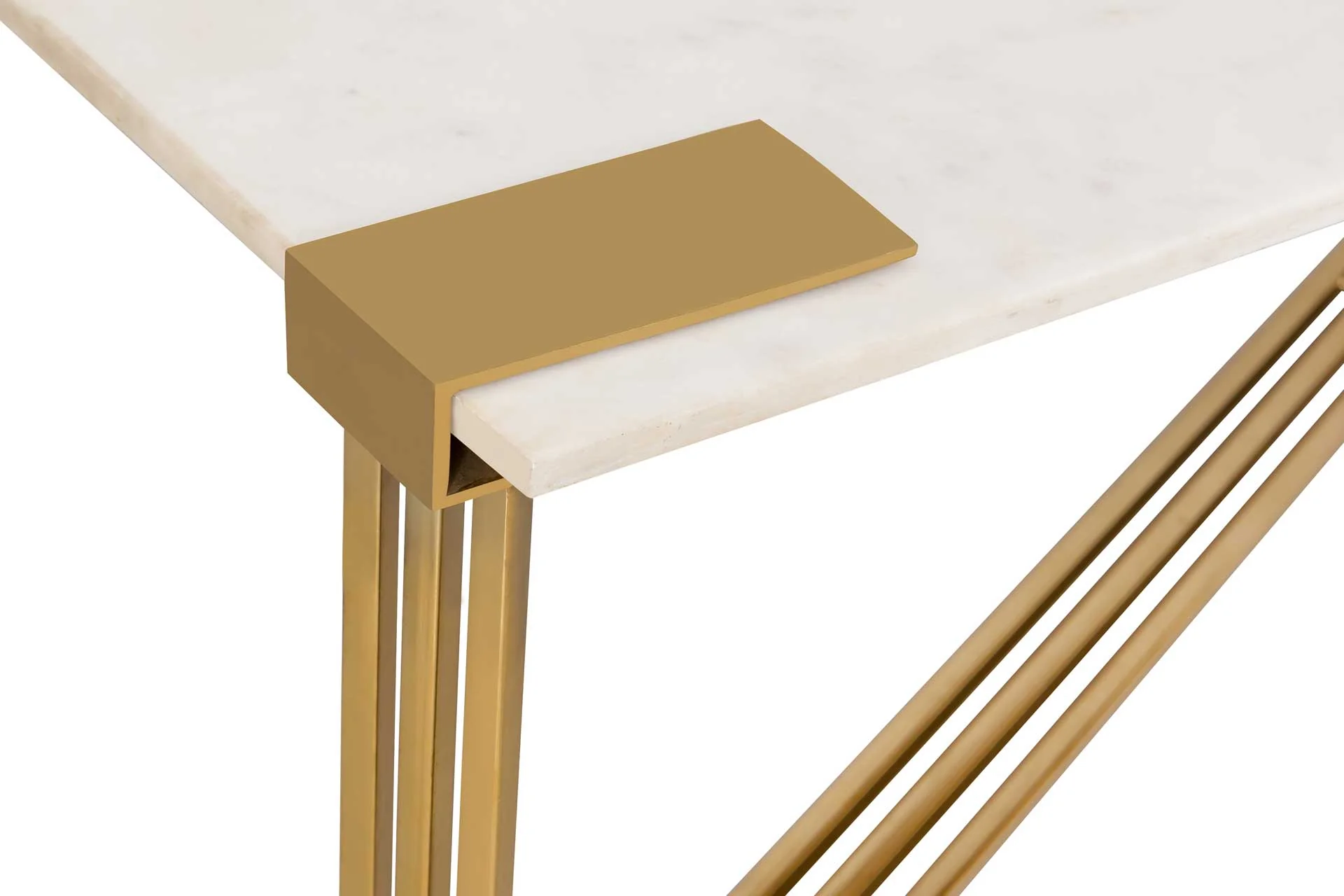 Damari Marble Coffee Table Gold/White - Image 5
