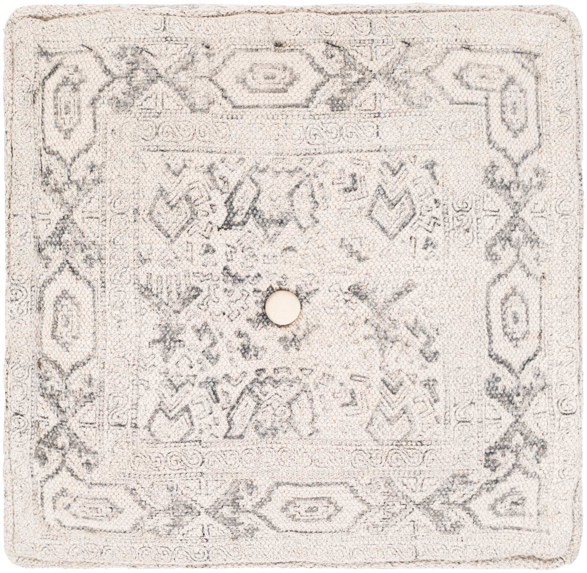 Damon Pouf Ivory/Charcoal - Image 2