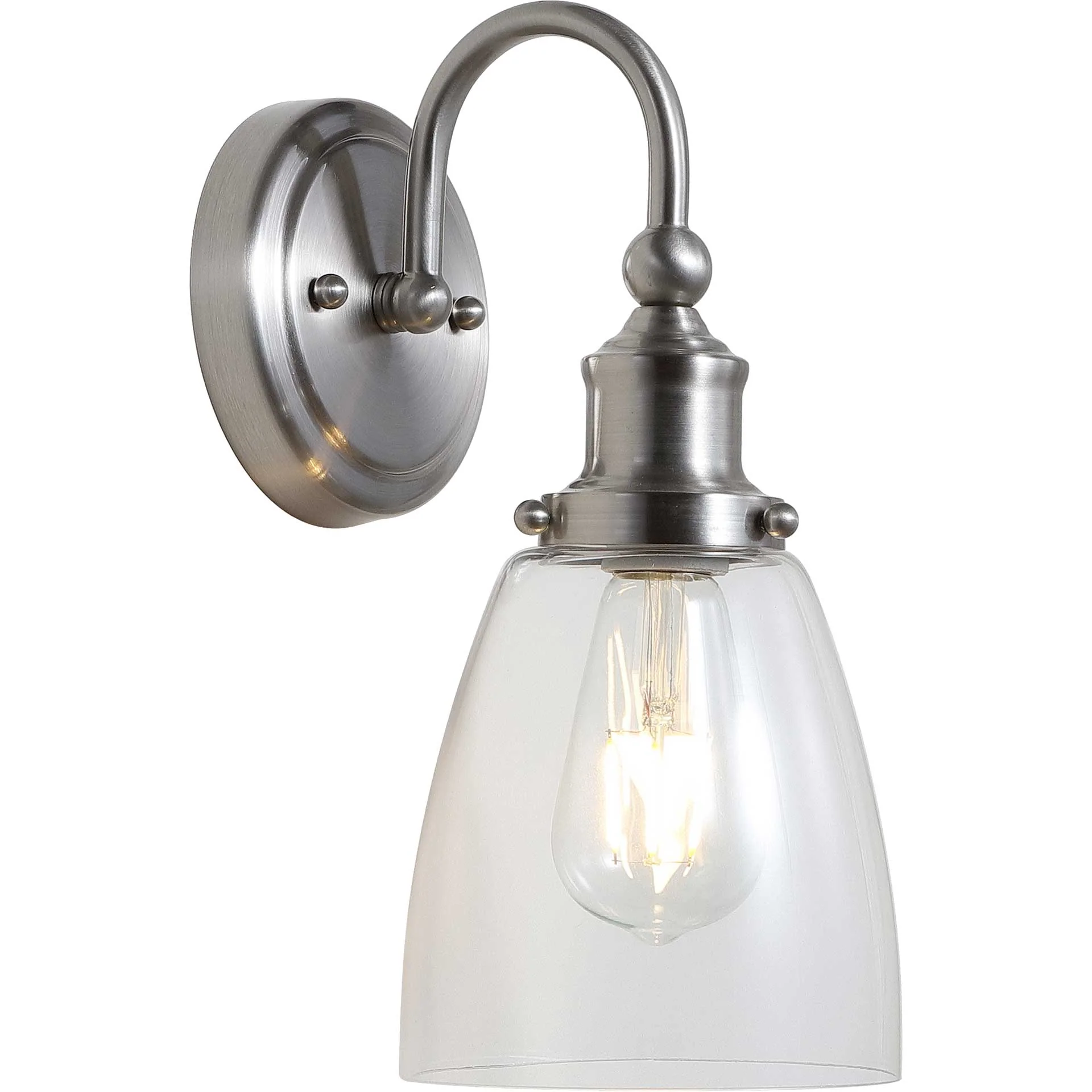 Daniella Bathroom Sconce Brush Nickel/Clear - Image 2