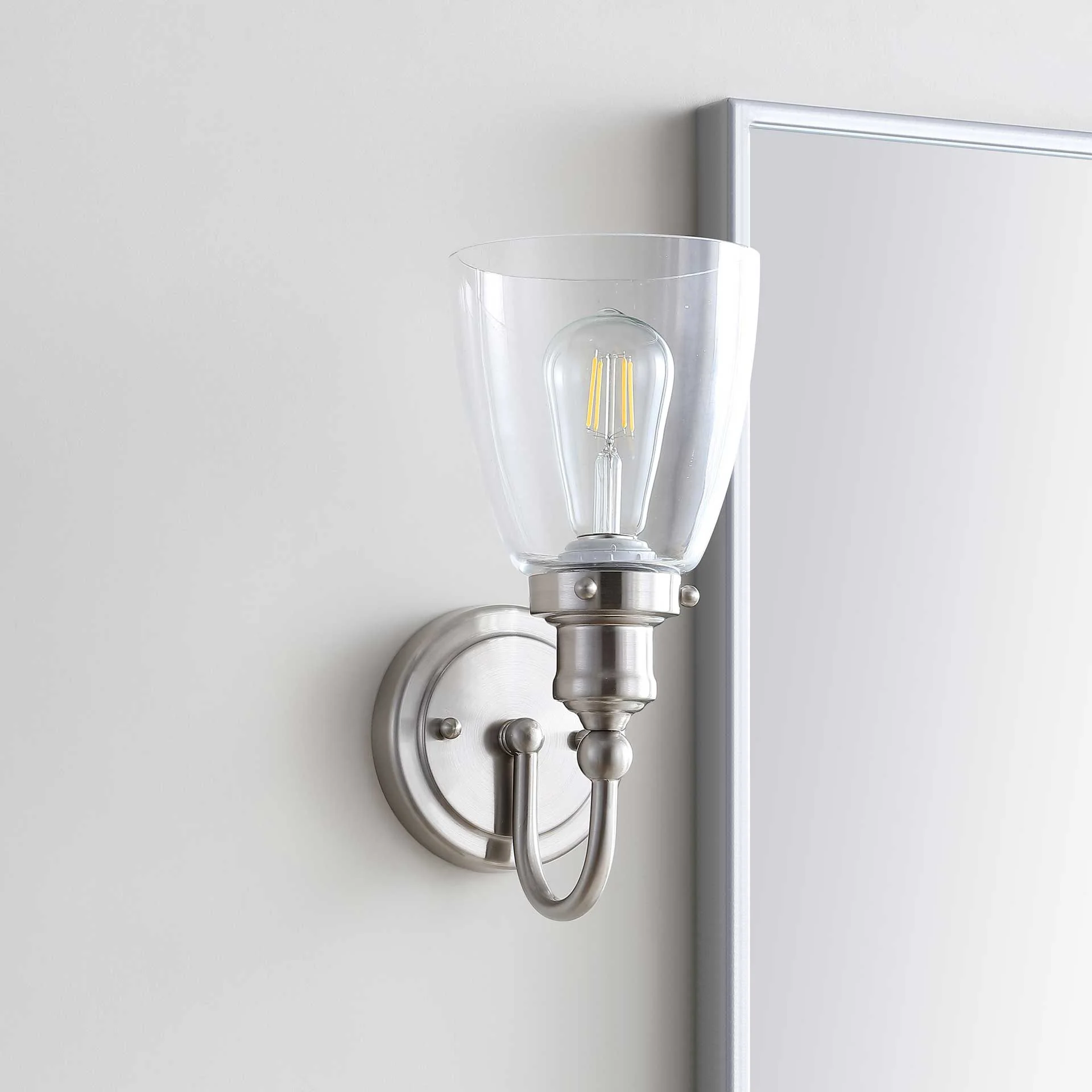 Daniella Bathroom Sconce Brush Nickel/Clear - Image 3