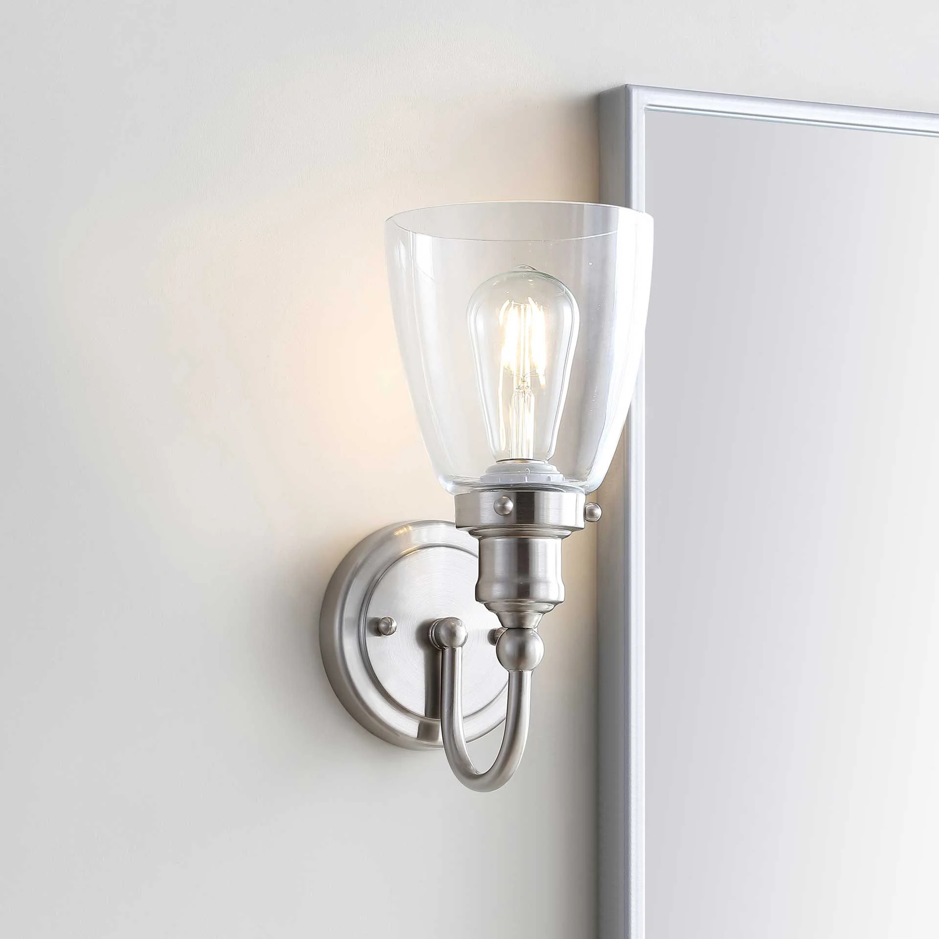 Daniella Bathroom Sconce Brush Nickel/Clear - Image 4