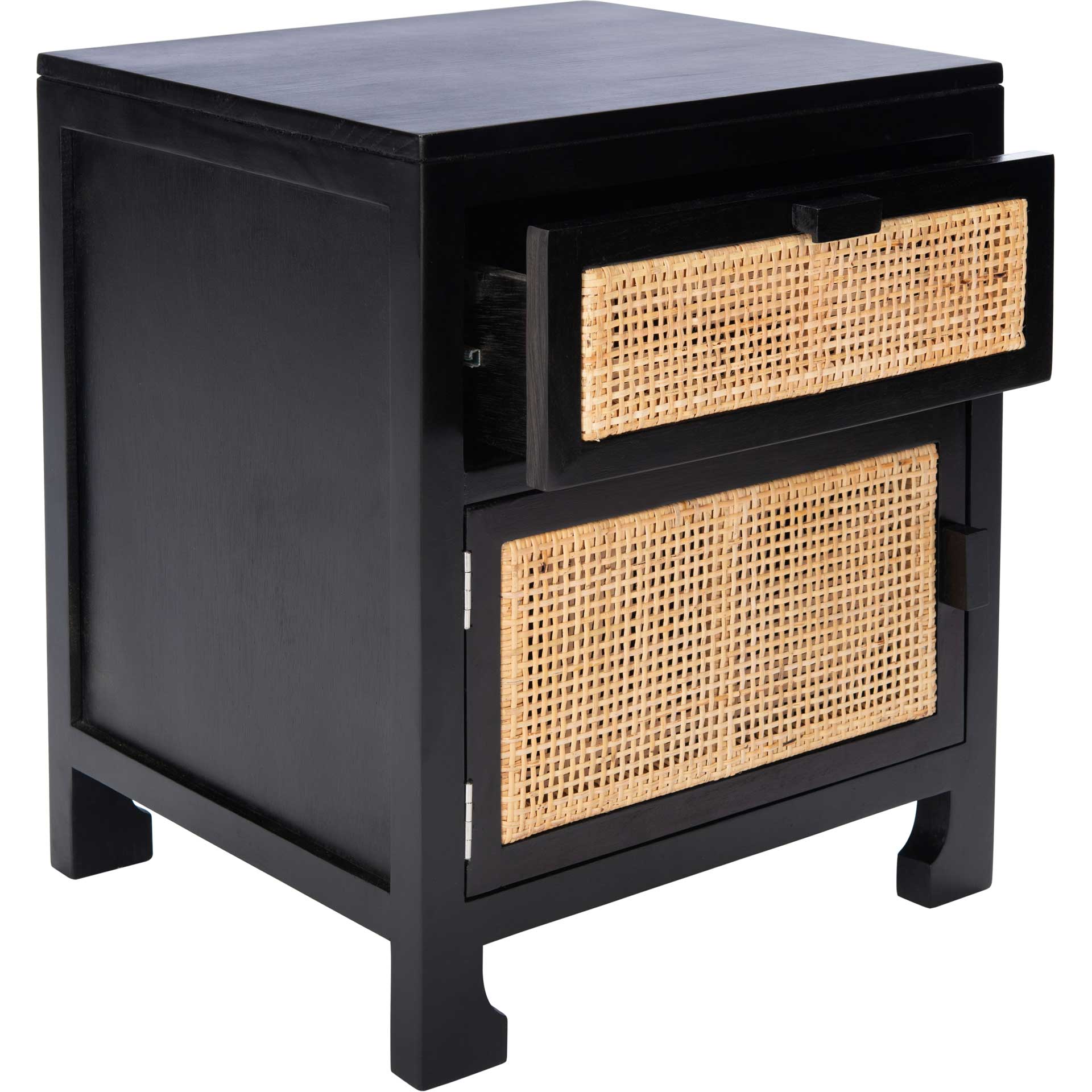 Daphne 1 Drawer 1 Door Nightstand Black/Natural - Image 2