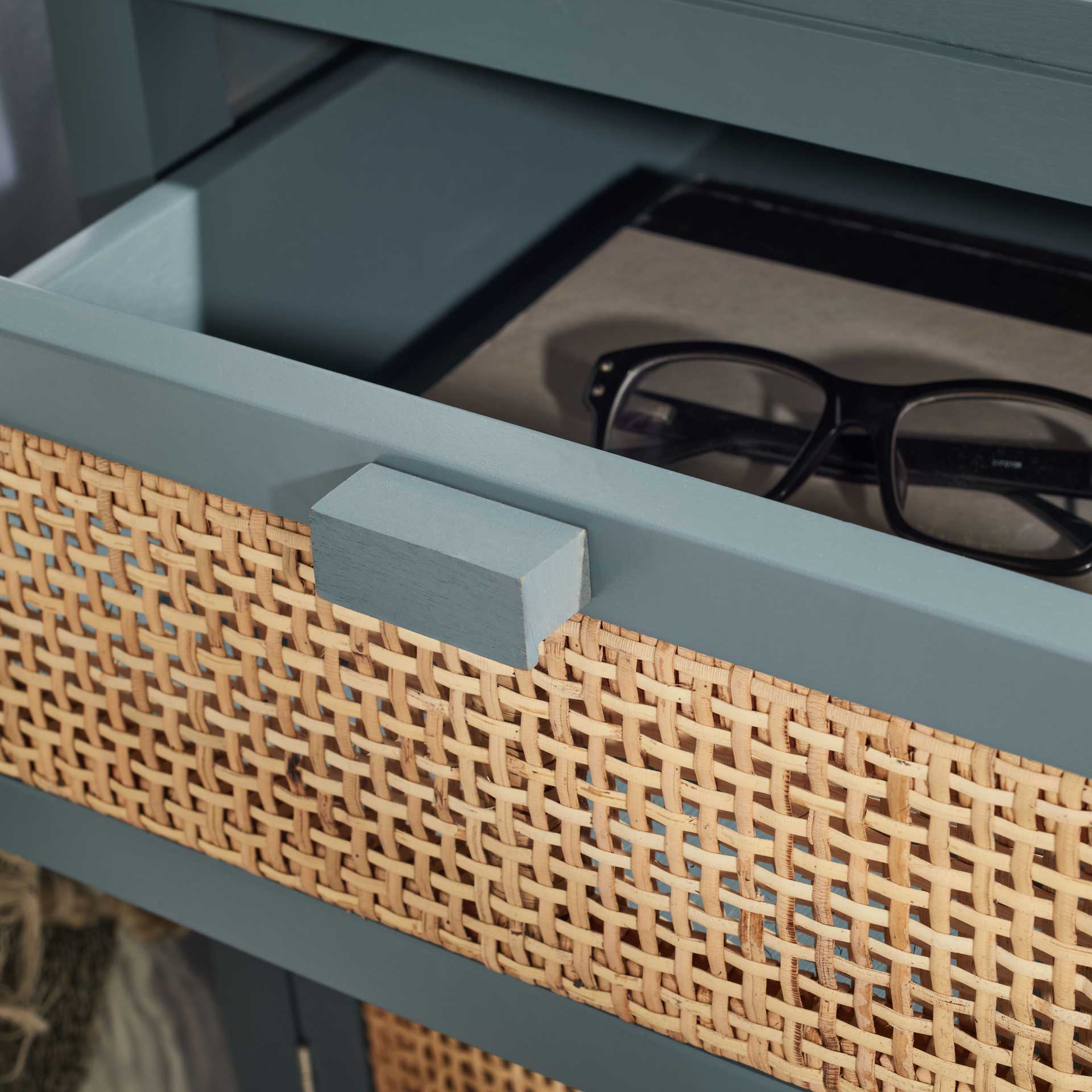 Daphne 1 Drawer 1 Door Nightstand Blue Gray/Natural - Image 7