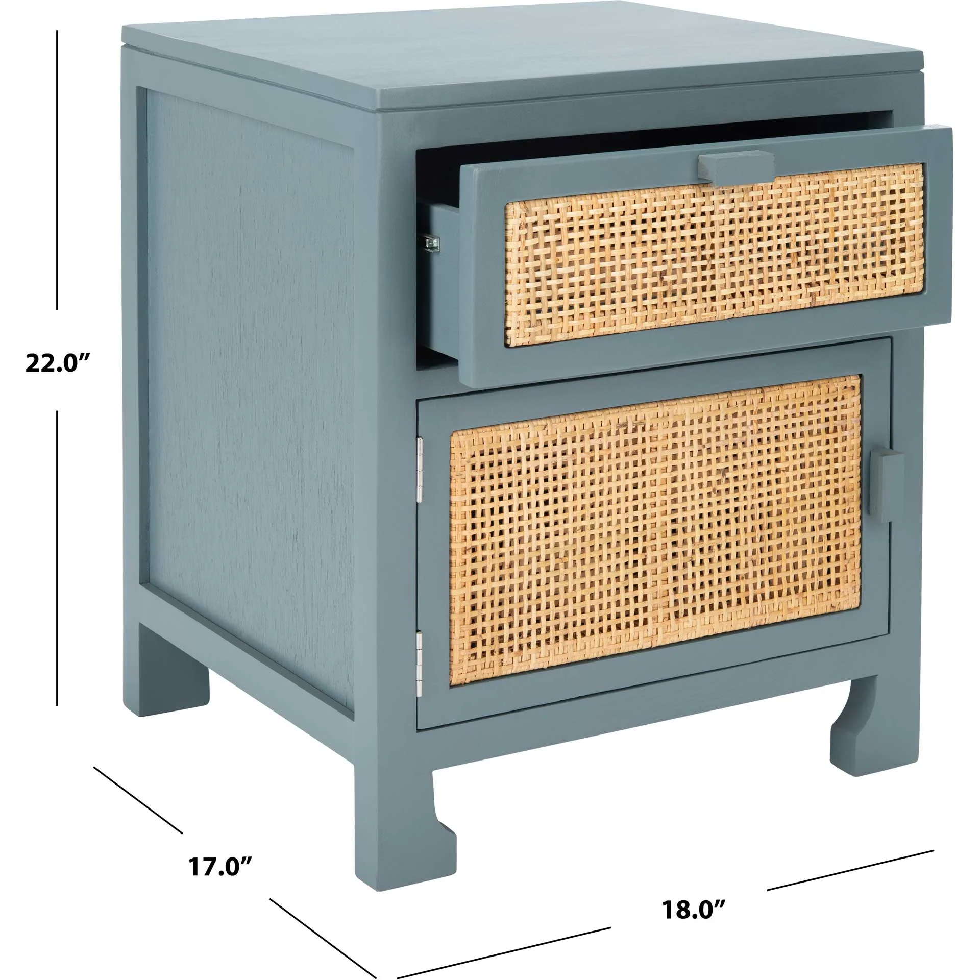 Daphne 1 Drawer 1 Door Nightstand Blue Gray/Natural - Image 9
