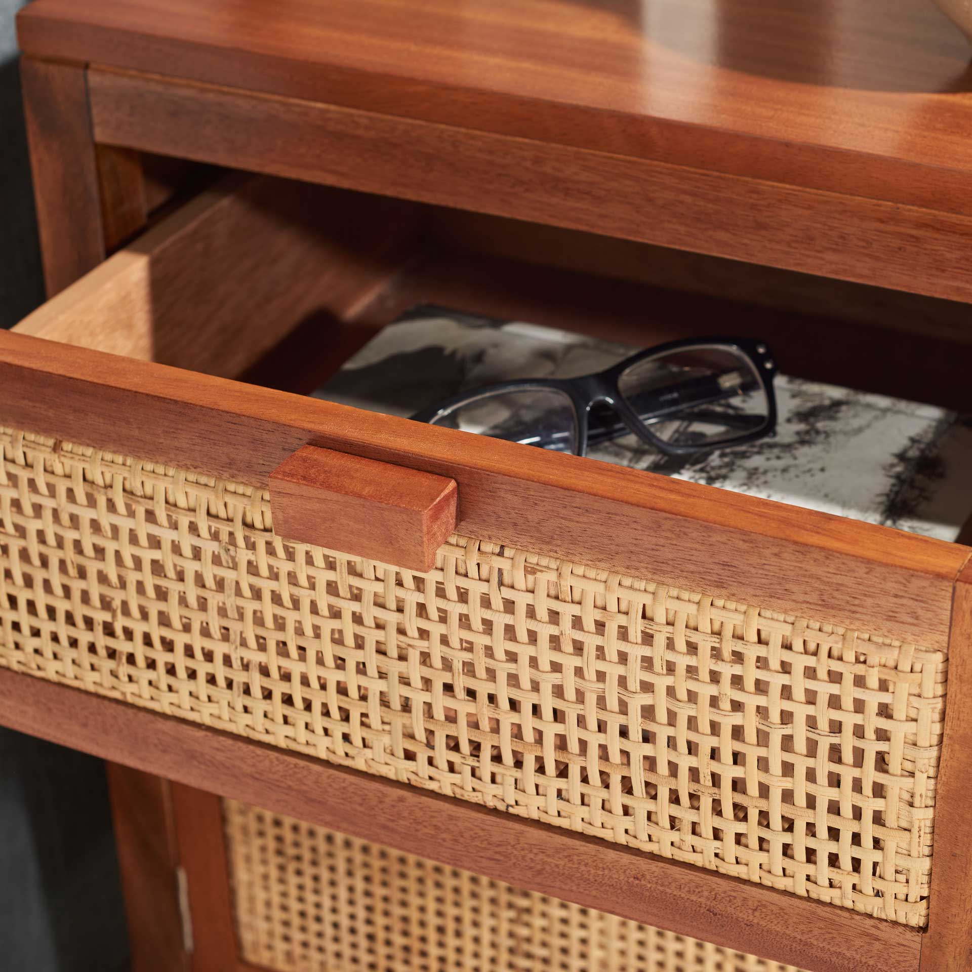 Daphne 1 Drawer 1 Door Nightstand Natural - Image 7