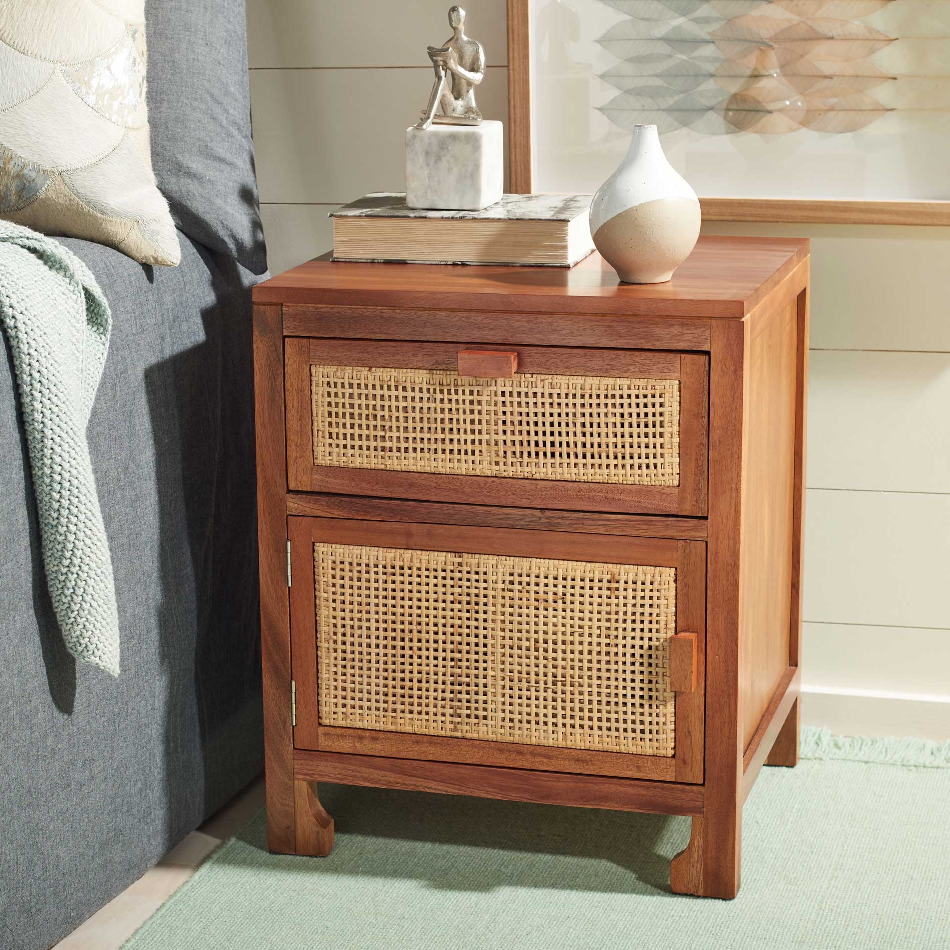 Daphne 1 Drawer 1 Door Nightstand Natural - Image 8