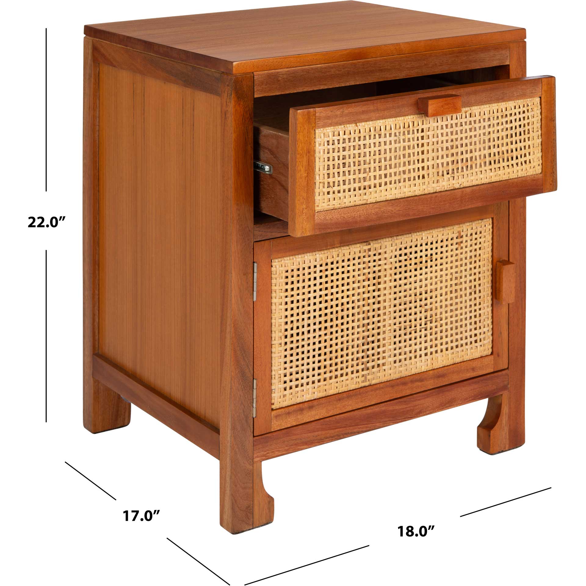 Daphne 1 Drawer 1 Door Nightstand Natural - Image 9