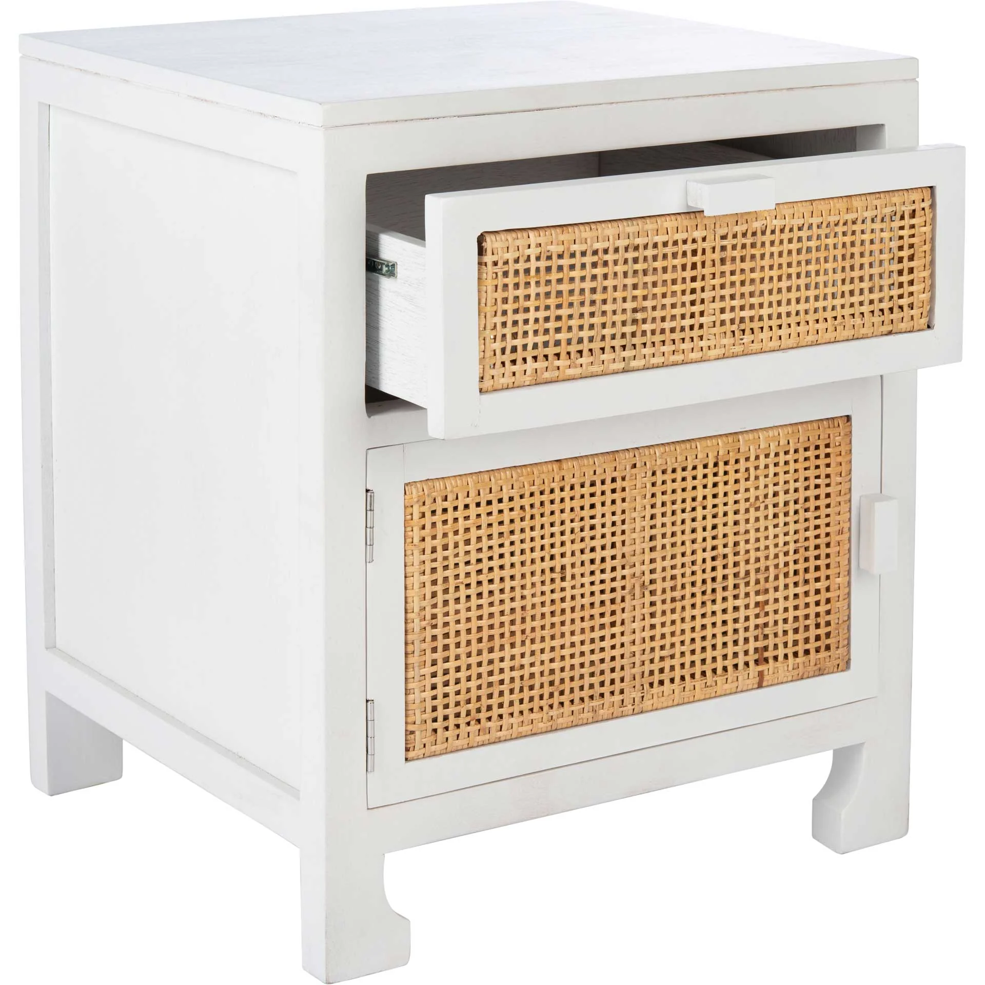 Daphne 1 Drawer 1 Door Nightstand White/Natural - Image 2