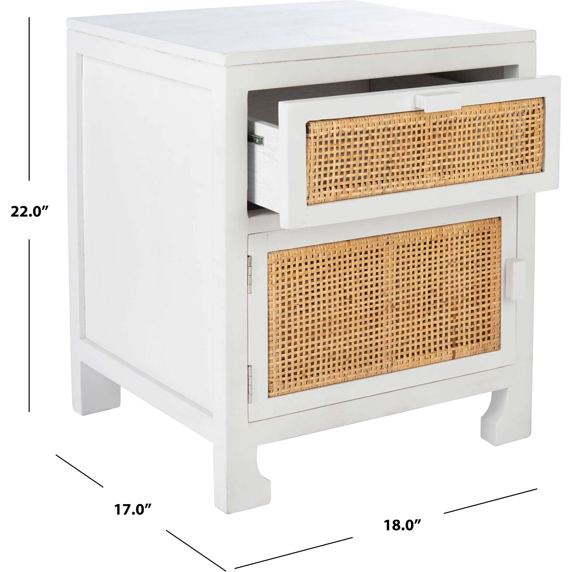 Daphne 1 Drawer 1 Door Nightstand White/Natural - Image 9