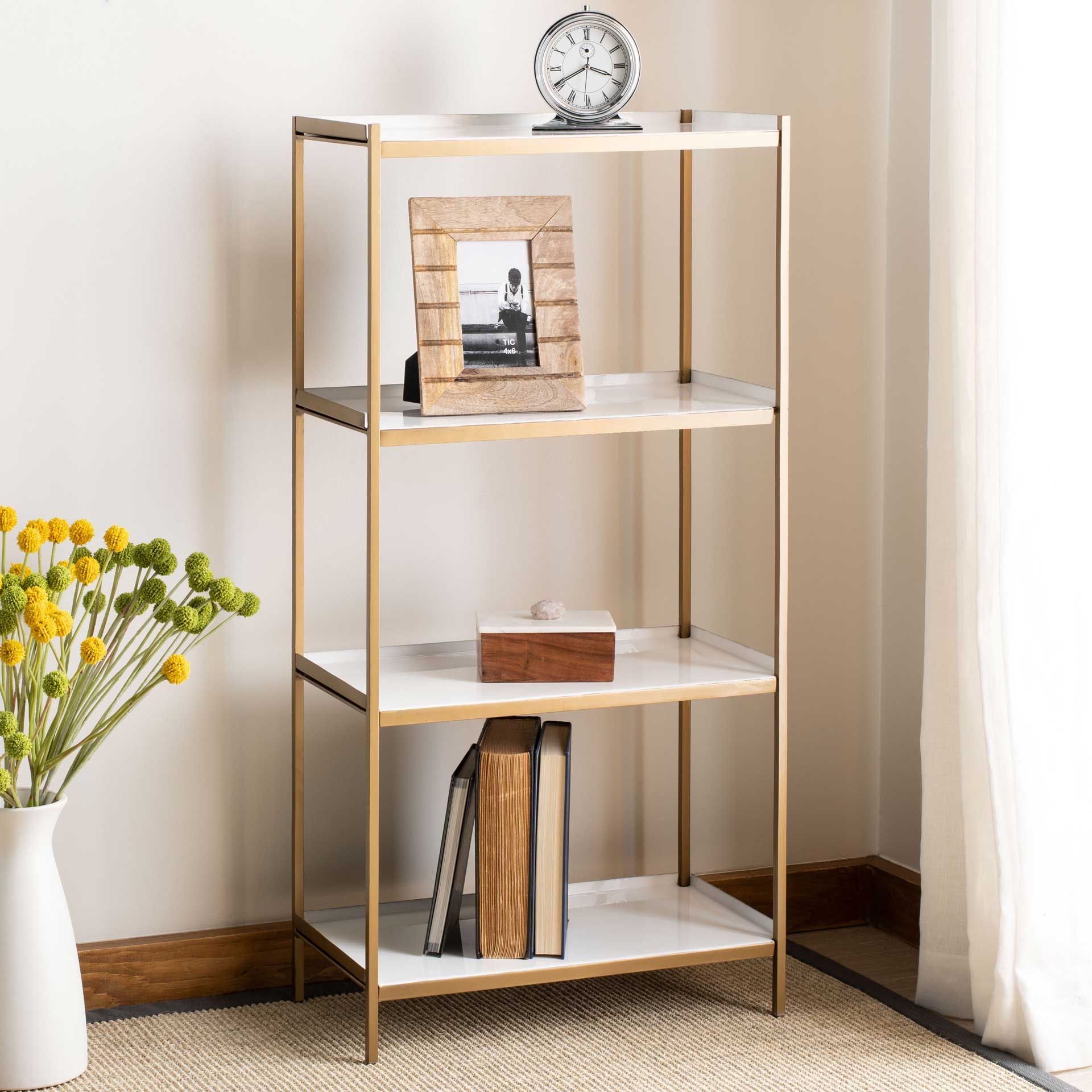 Darby 4 Tier Etagere White/Brass - Image 10