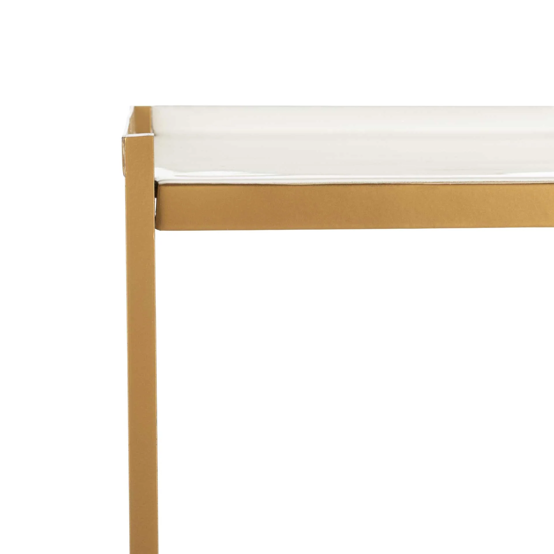 Darby 4 Tier Etagere White/Brass - Image 7