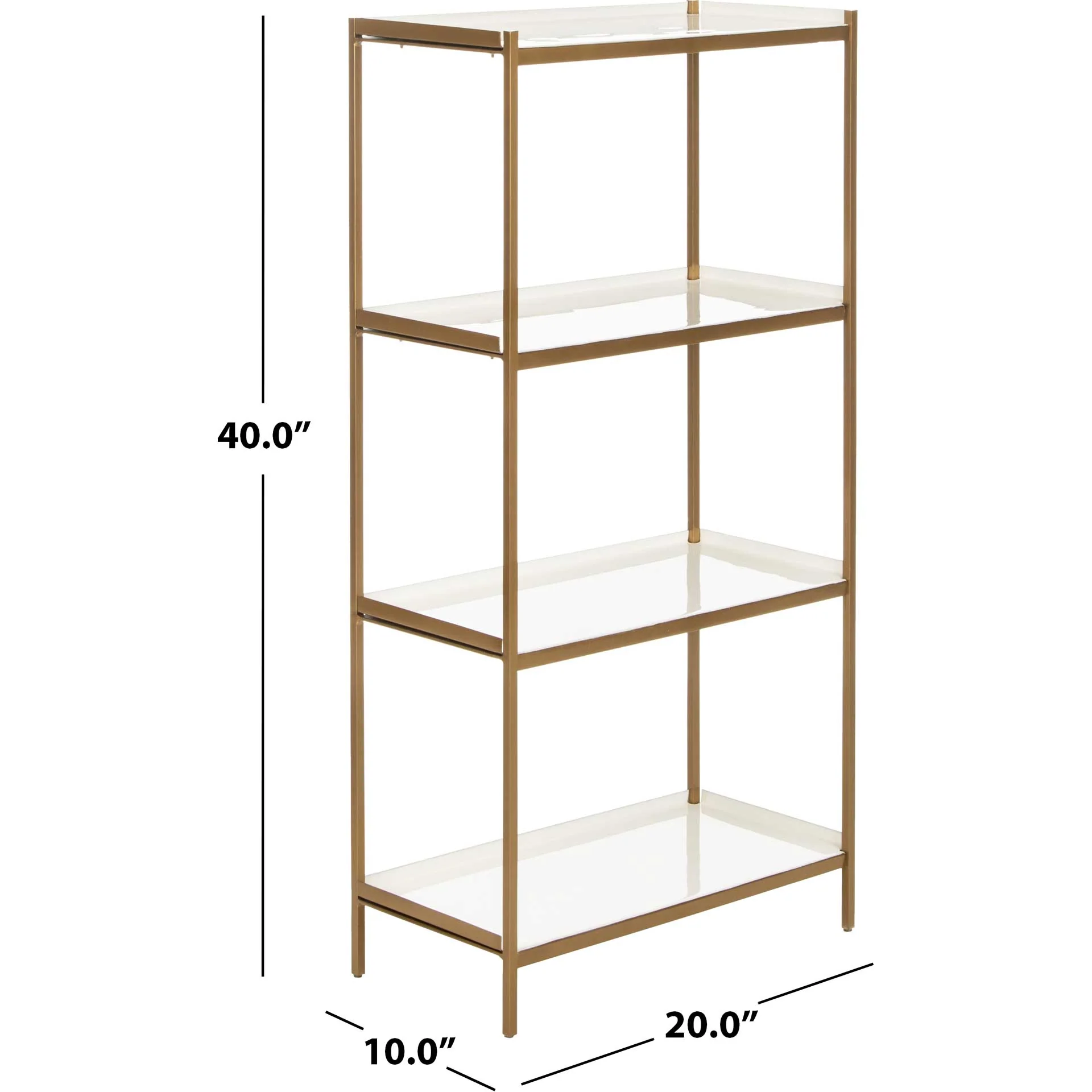 Darby 4 Tier Etagere White/Brass - Image 9