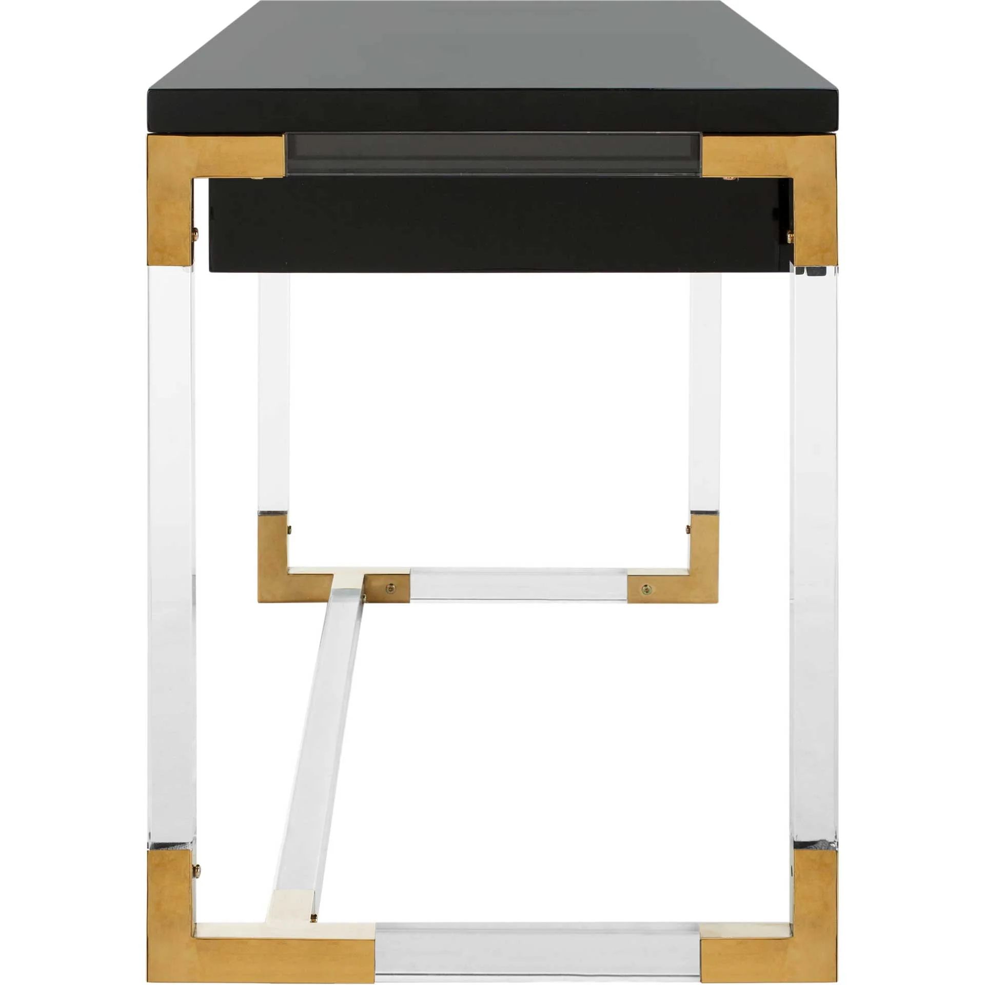 Darian Acrylic Desk Black/Clear - Image 3