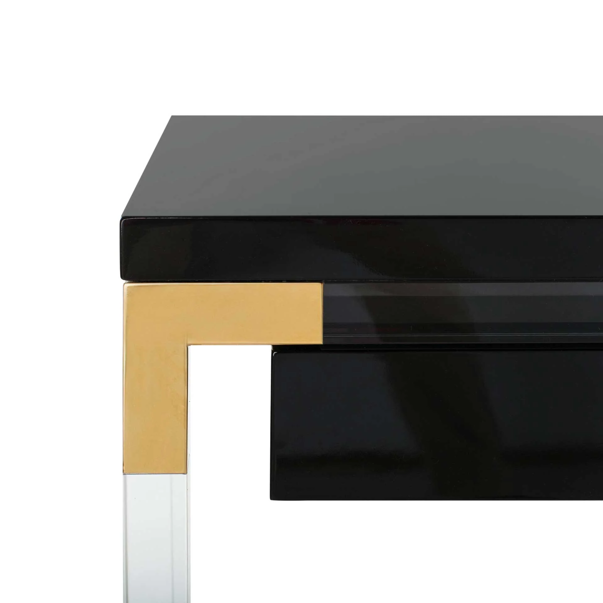 Darian Acrylic Desk Black/Clear - Image 6