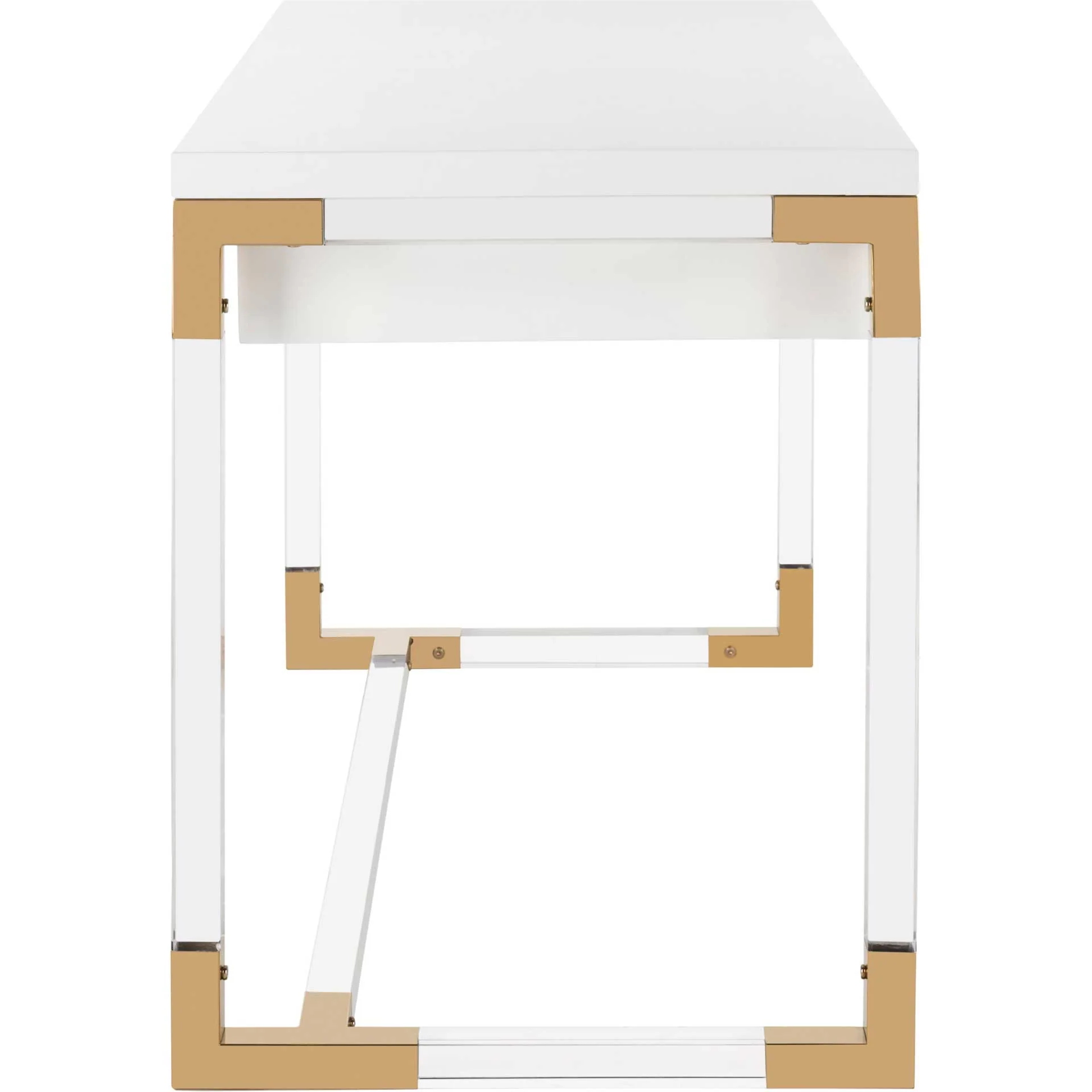 Darian Acrylic Desk White/Clear - Image 3