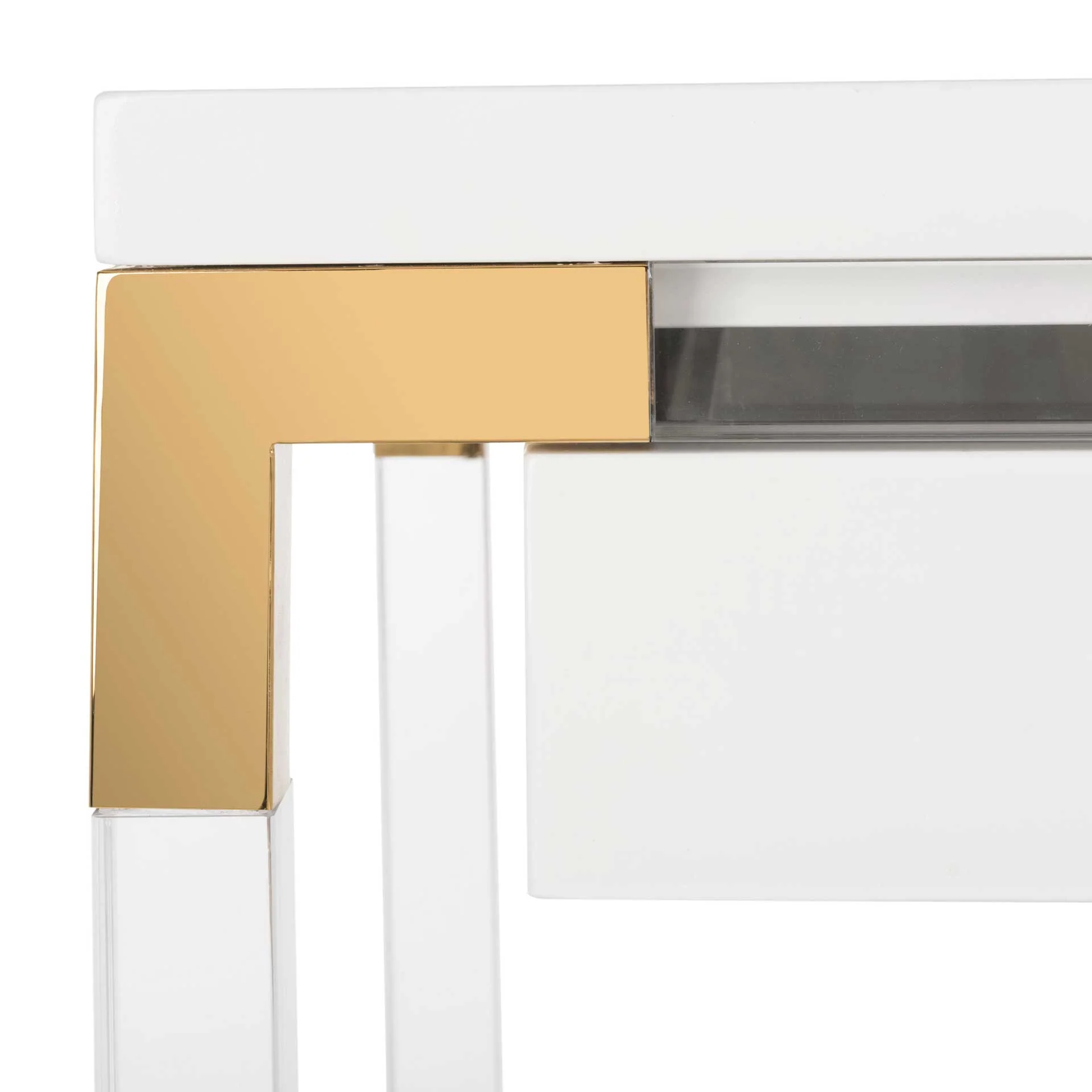 Darian Acrylic Desk White/Clear - Image 6