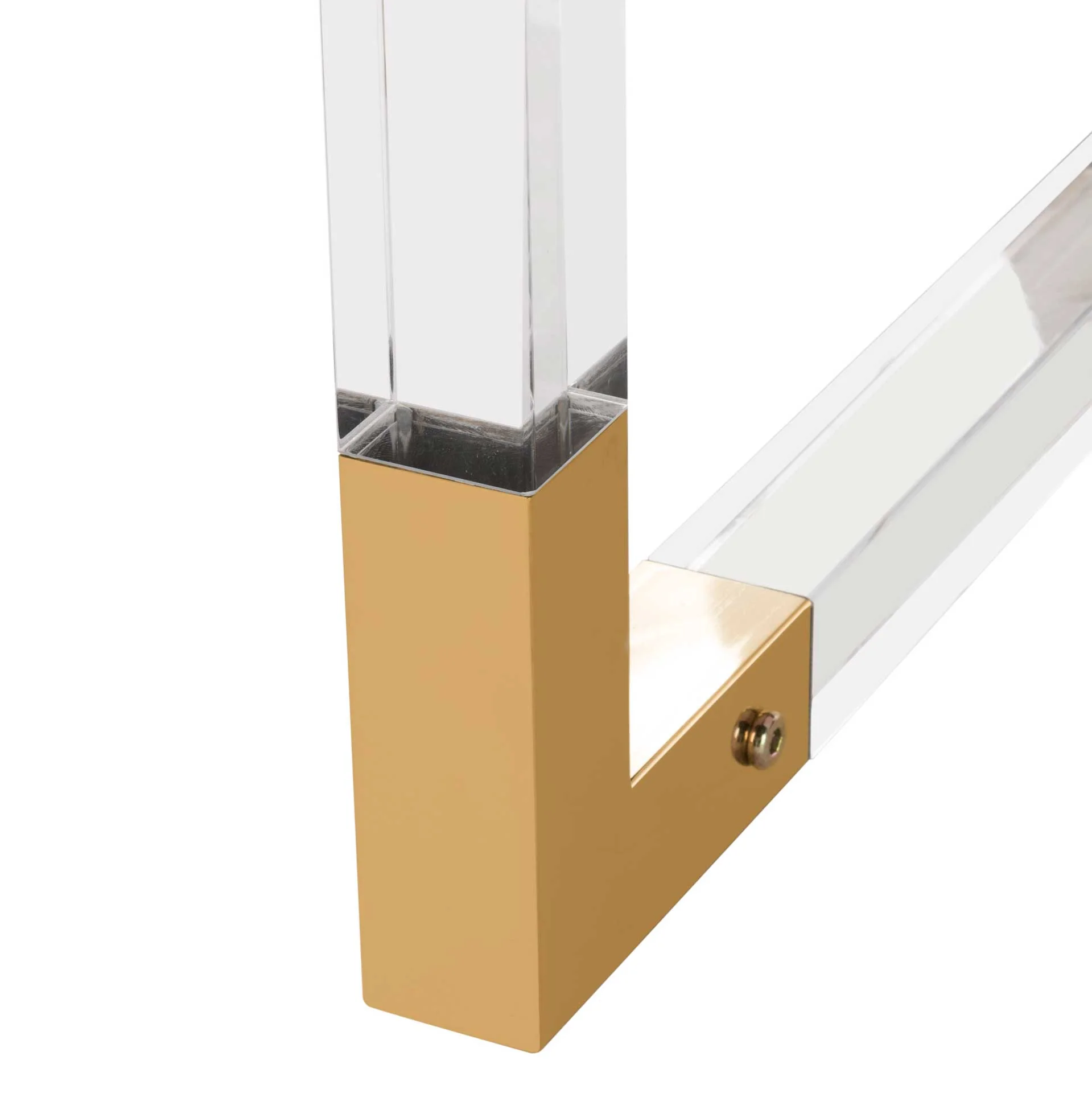 Darian Acrylic Desk White/Clear - Image 7