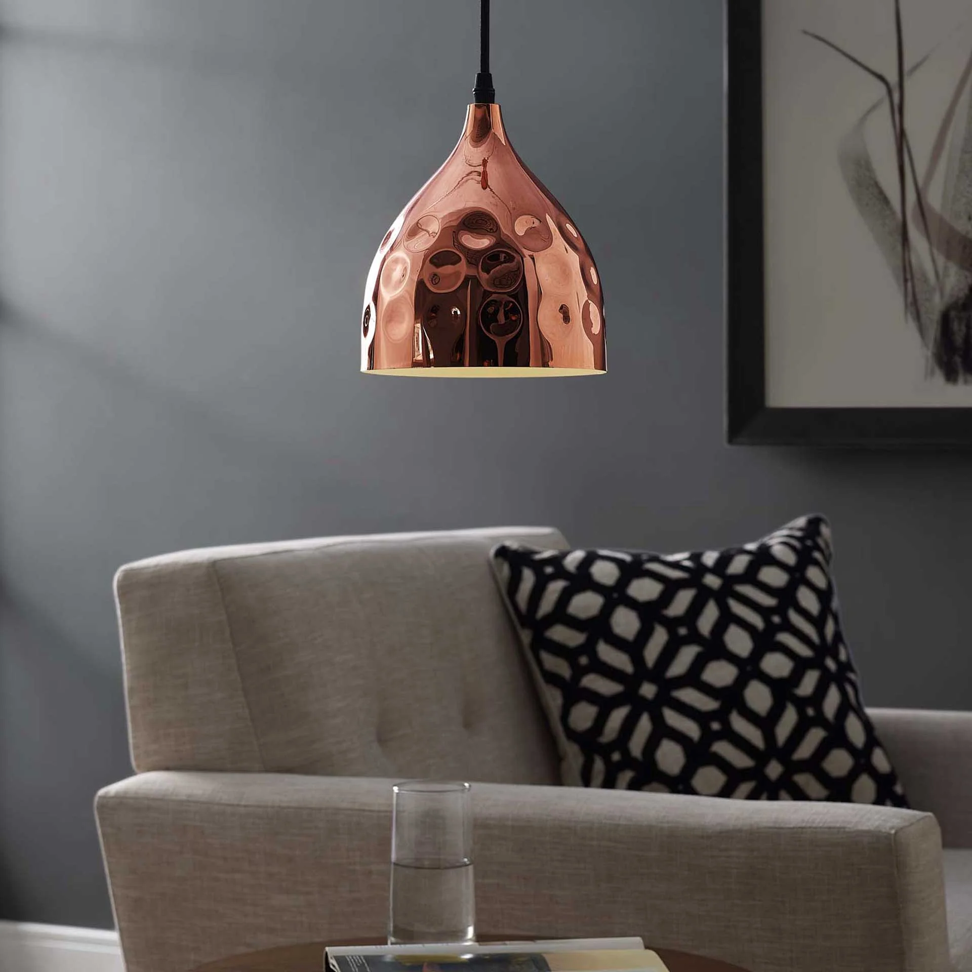 Darwin Bell-Shaped Pendant Light Rose Gold - Image 10