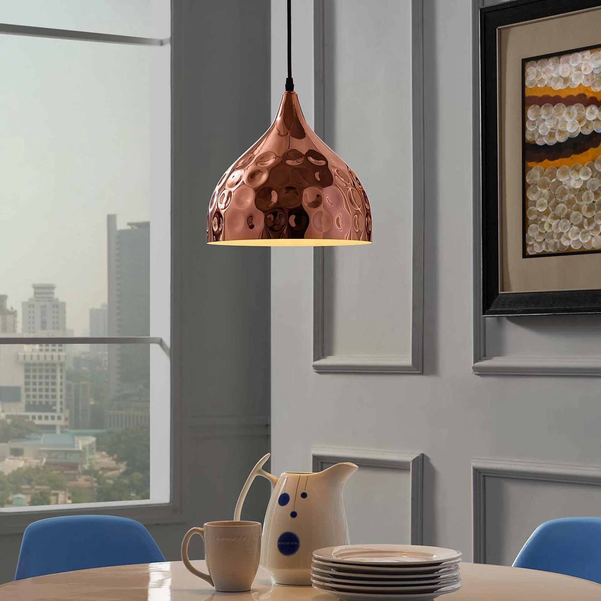 Darwin Bell-Shaped Pendant Light Rose Gold - Image 5