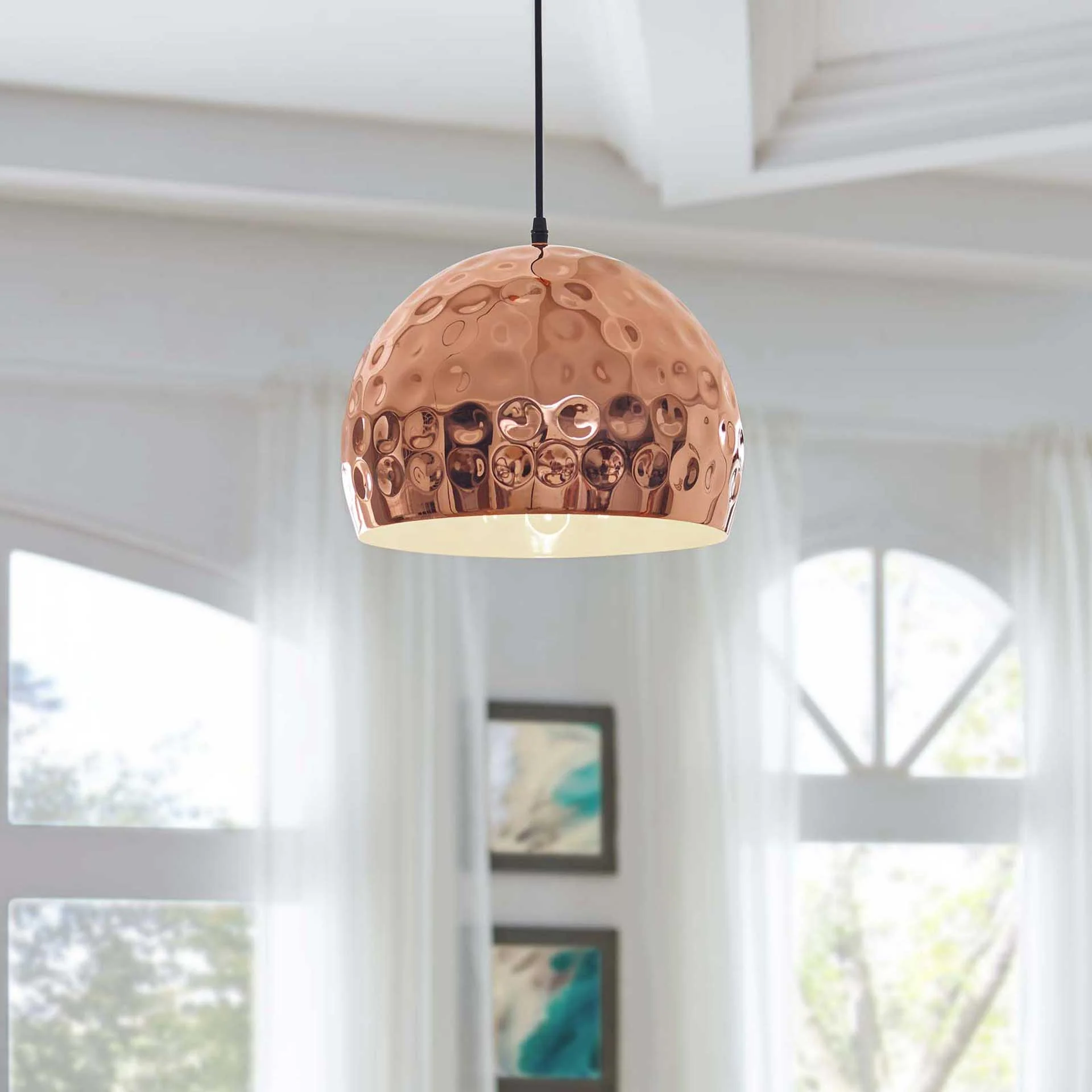 Darwin Half-Sphere Pendant Light Rose Gold - Image 4