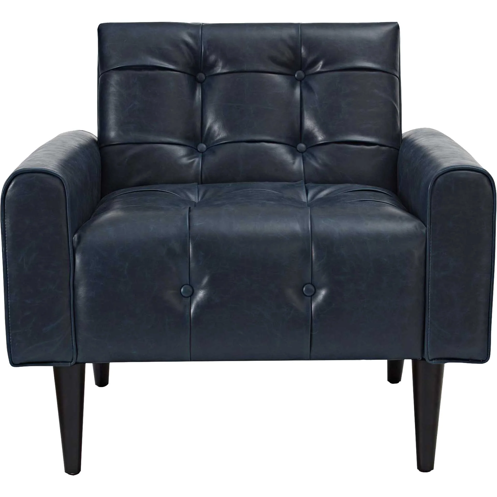 Davis Upholstered Vinyl Accent Chair Blue - Image 2
