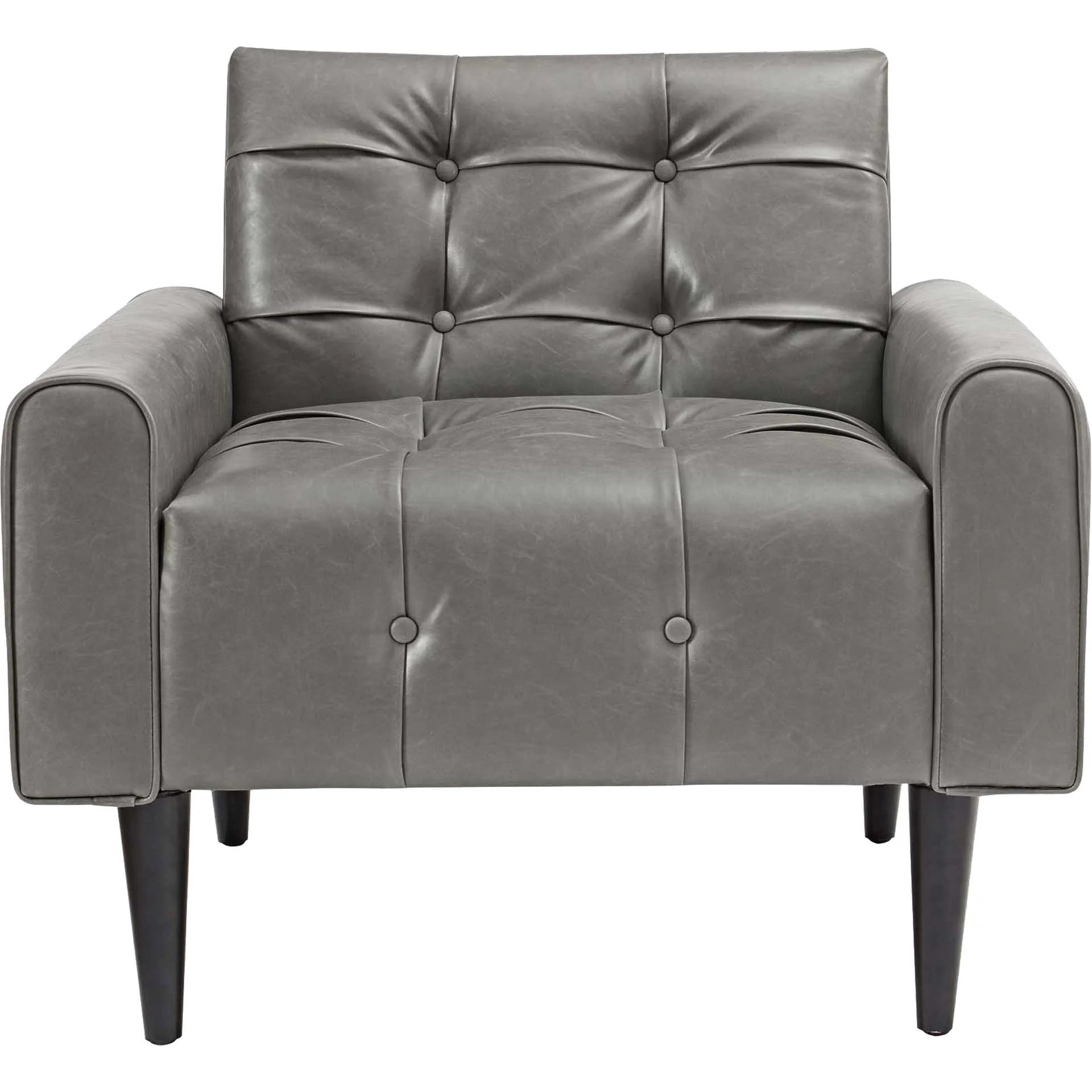 Davis Upholstered Vinyl Accent Chair Gray - Image 2