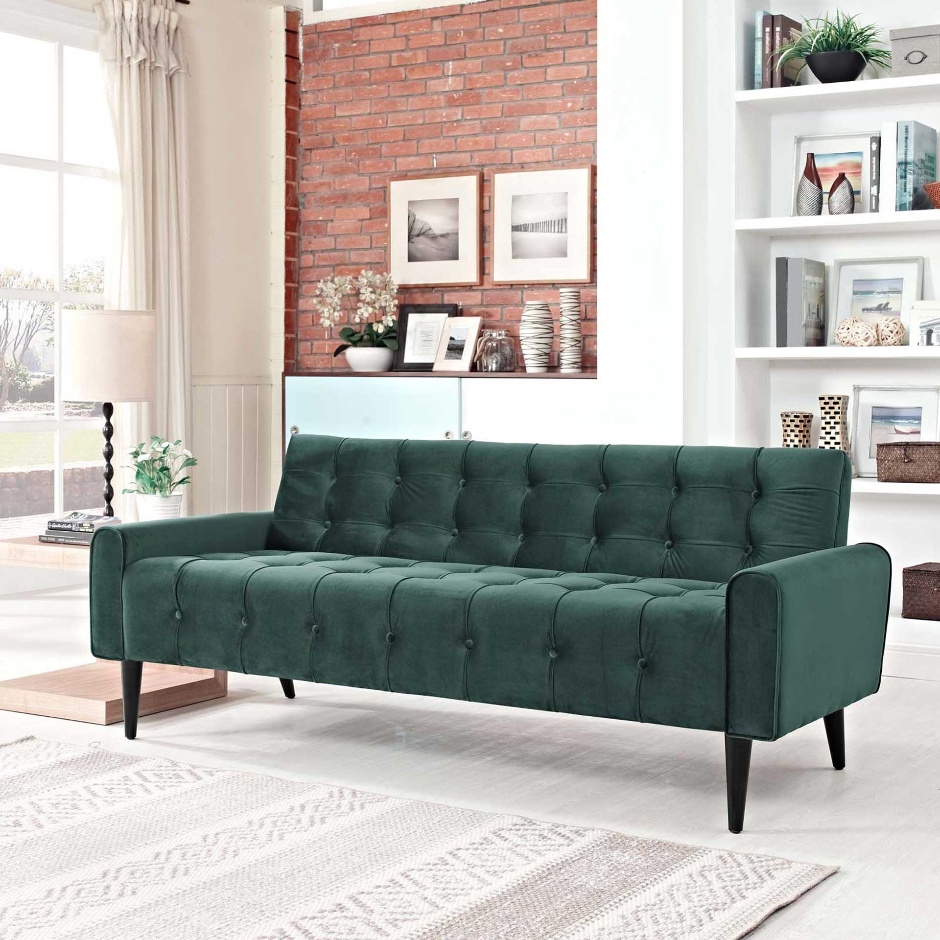 Davis Velvet Sofa Emerald Green - Image 4