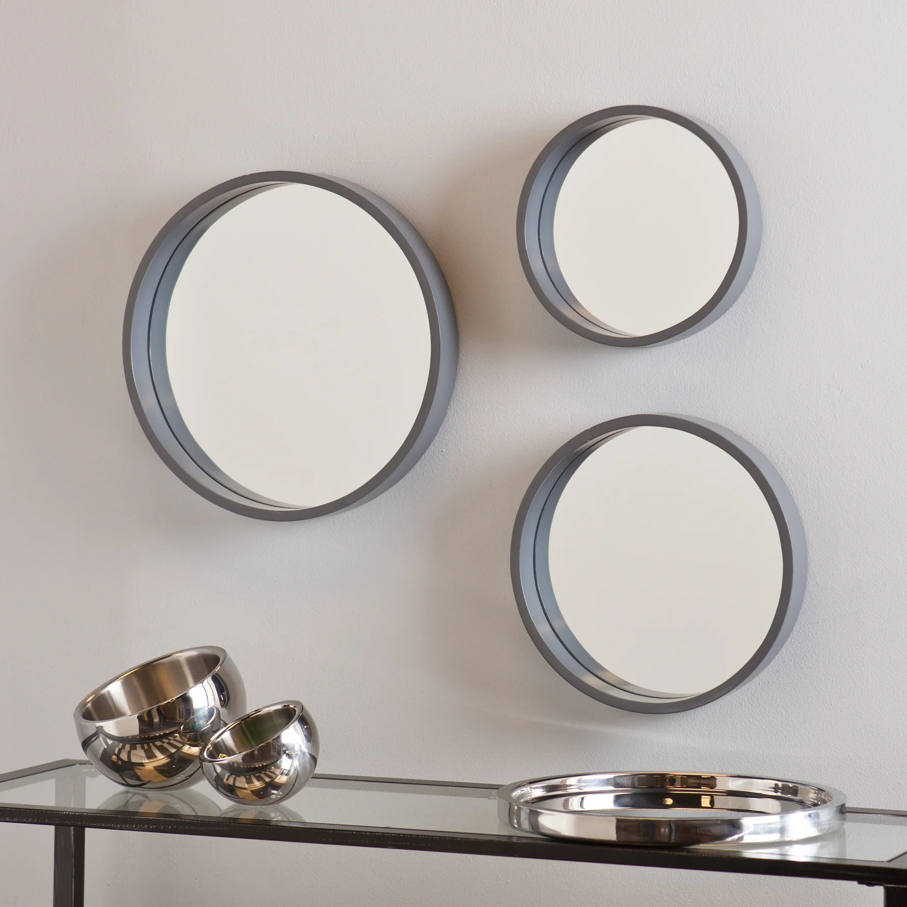 Daws Wall Mirror Cool Gray (Set of 3) - Image 2