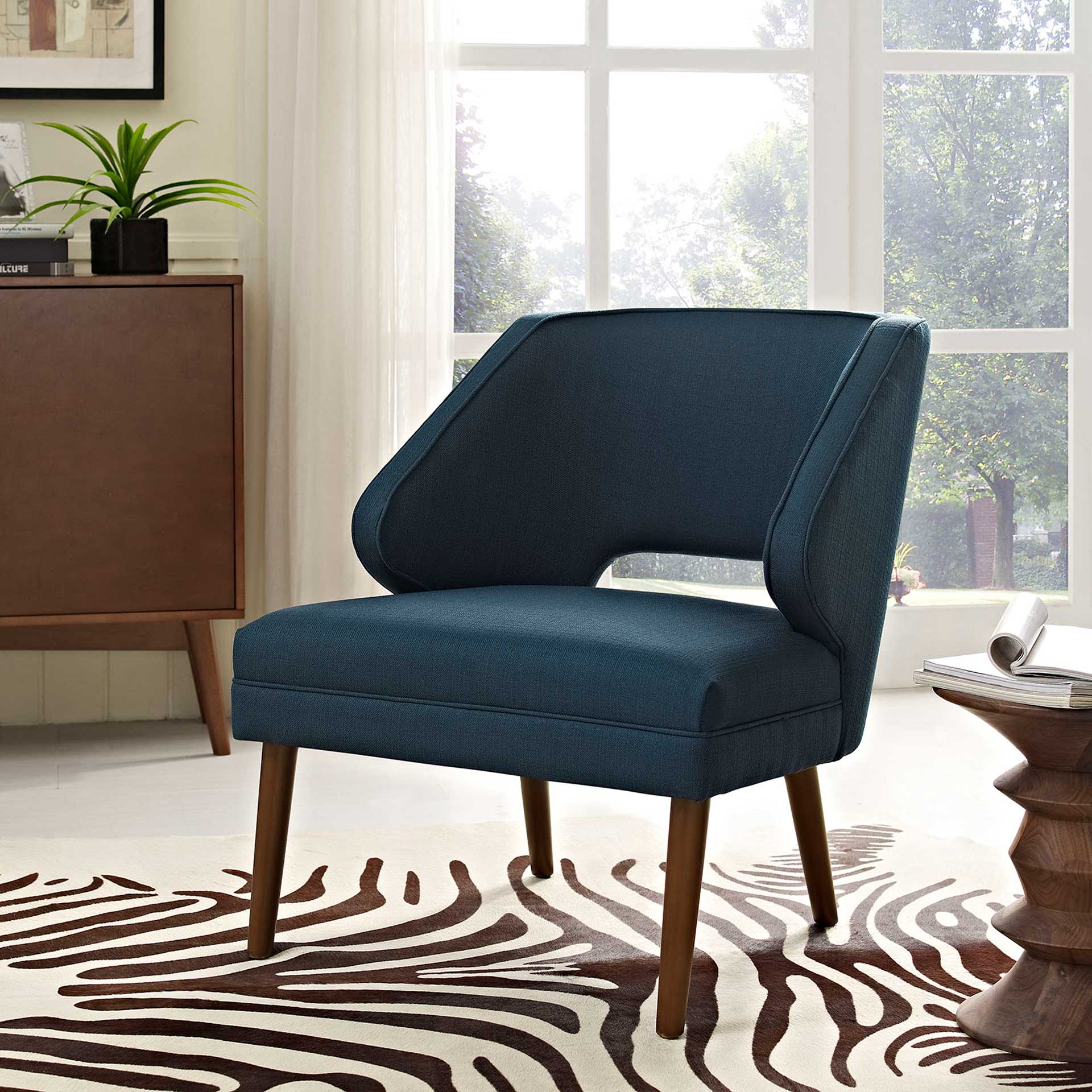 Dawson Upholstered Fabric Armchair Azure - Image 4
