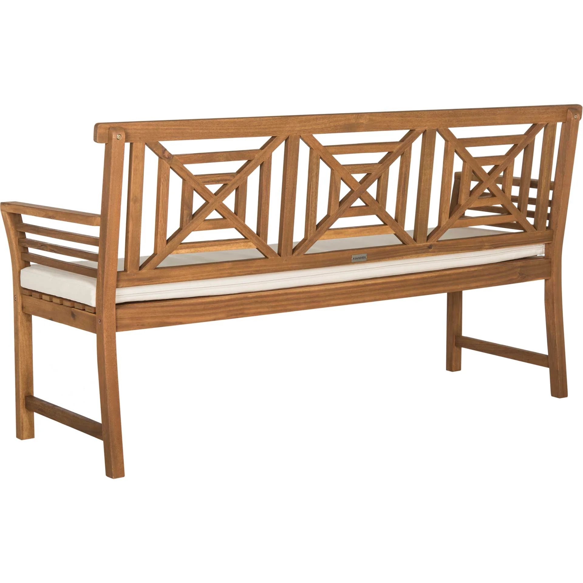 Deco Mar 3 Seat Bench Teak Brown/Beige - Image 3