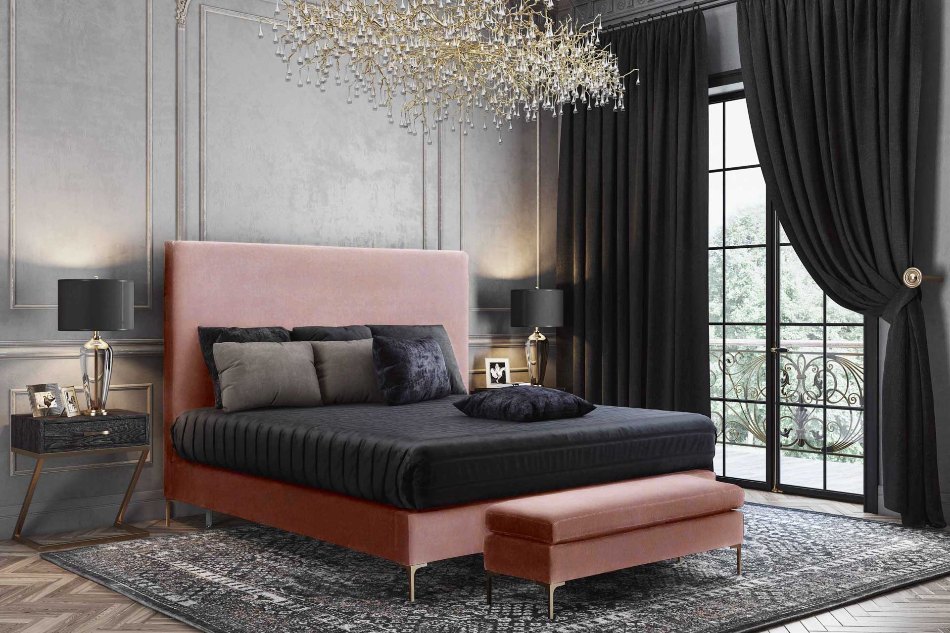 Deitria Textured Velvet Bed Blush - Image 7
