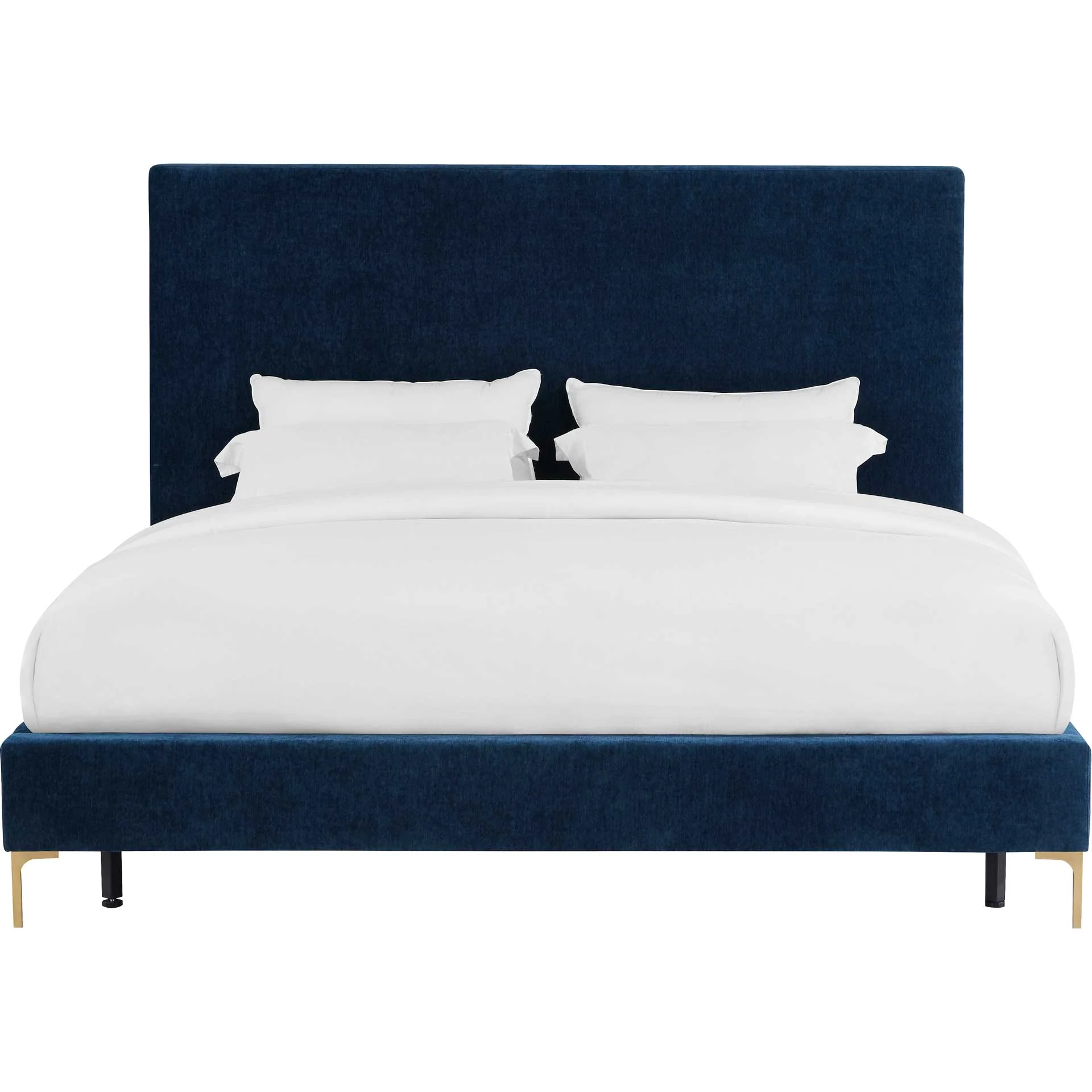 Deitria Textured Velvet Bed Navy - Image 2
