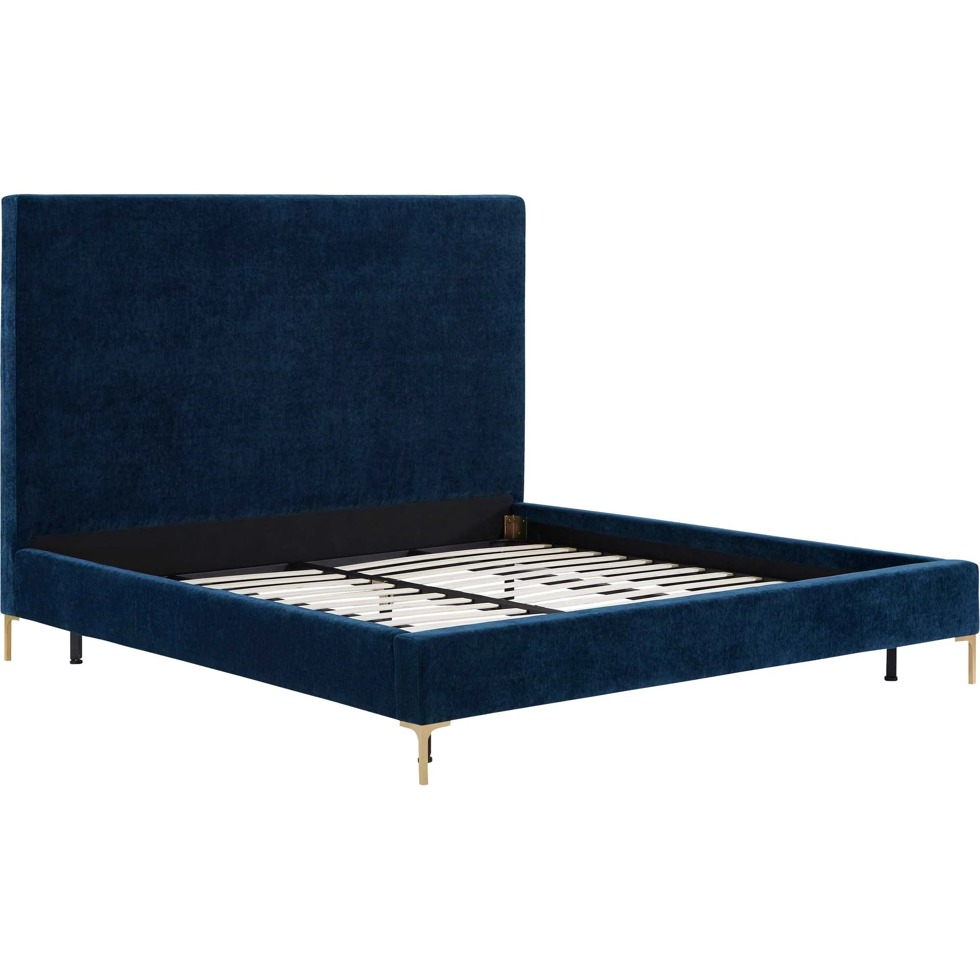 Deitria Textured Velvet Bed Navy - Image 3