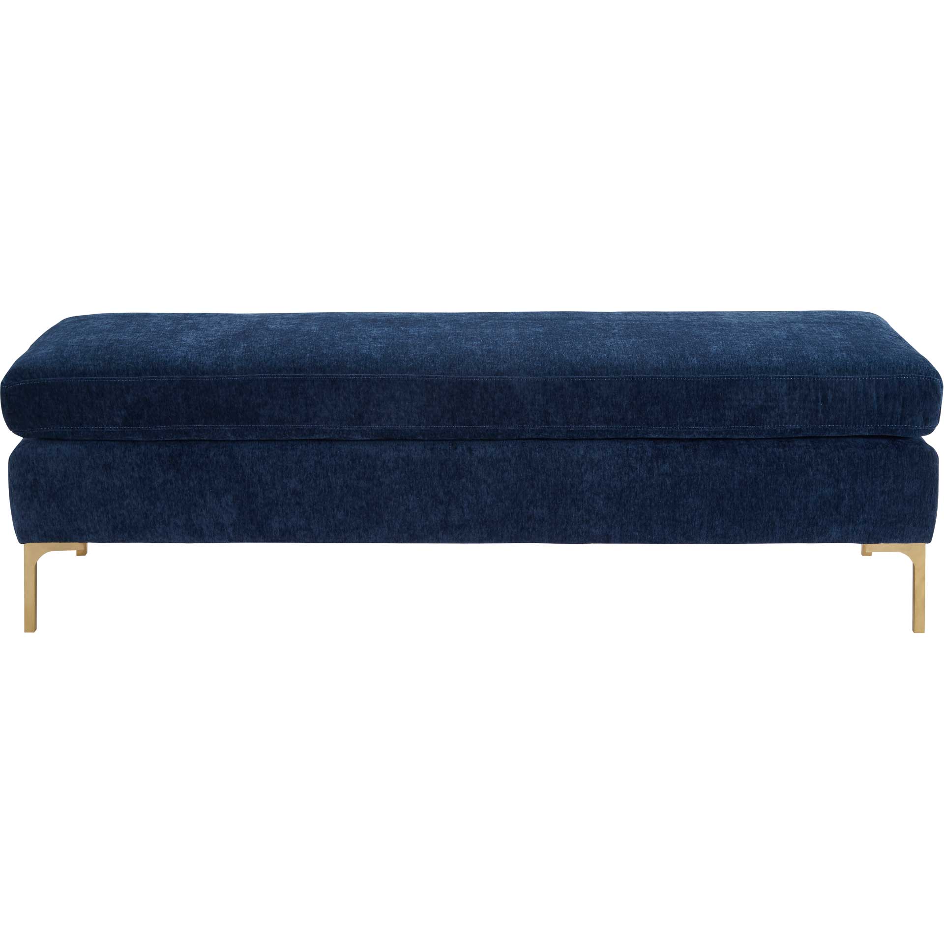 Deitria Textured Velvet Bench Navy - Image 2