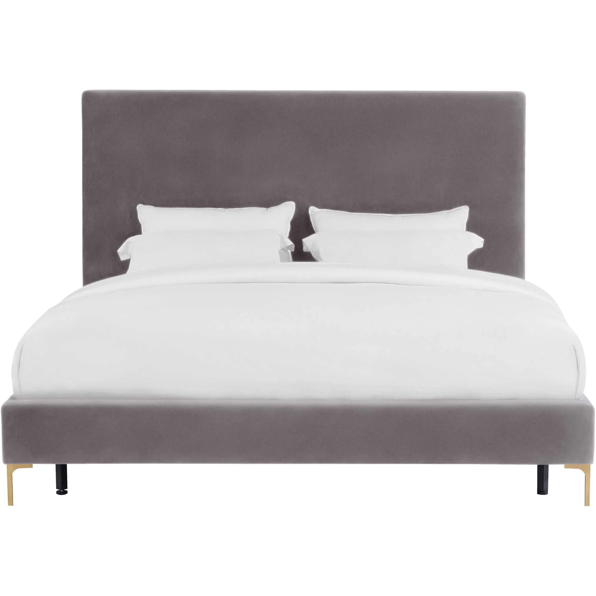 Deitria Velvet Bed Gray - Image 2