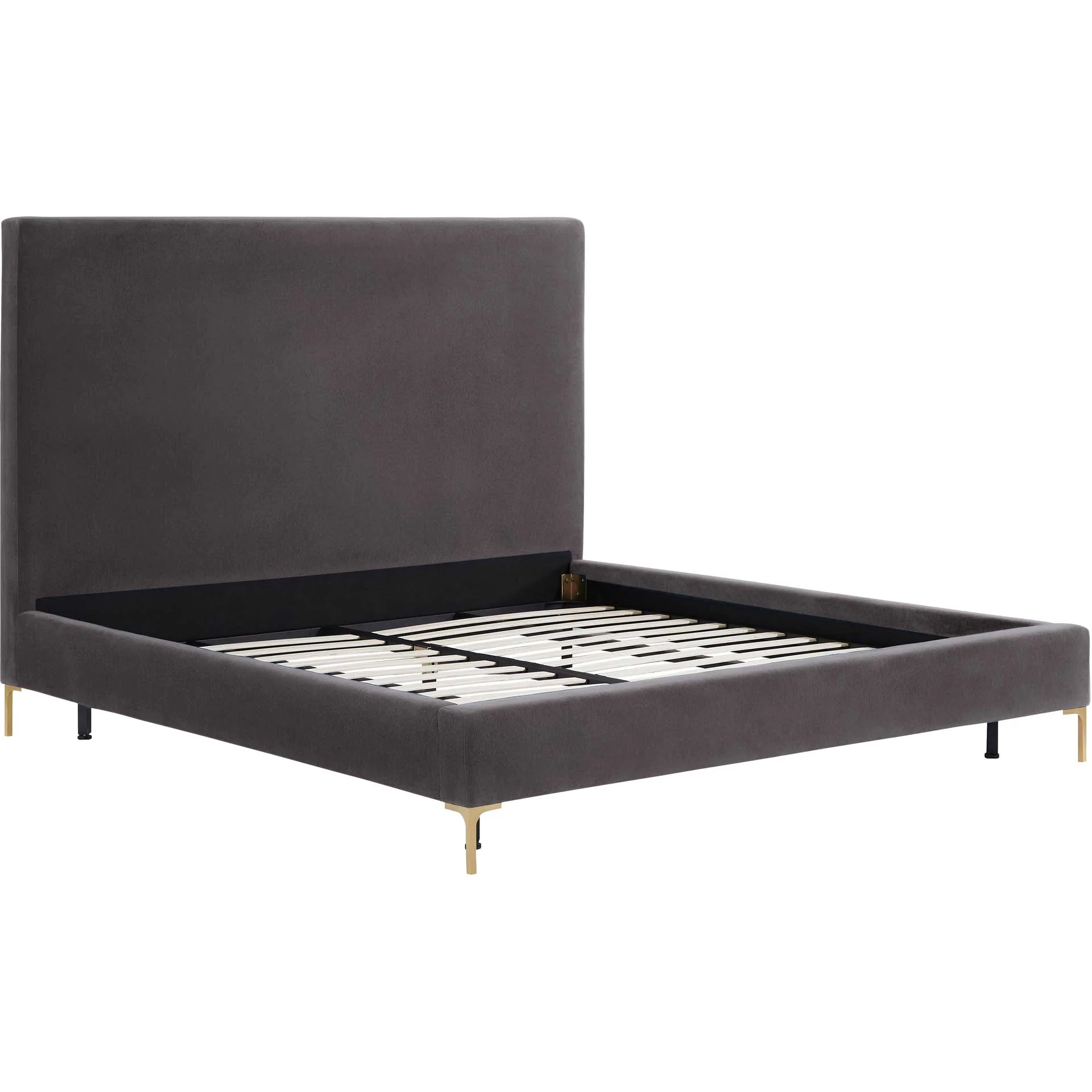 Deitria Velvet Bed Gray - Image 4