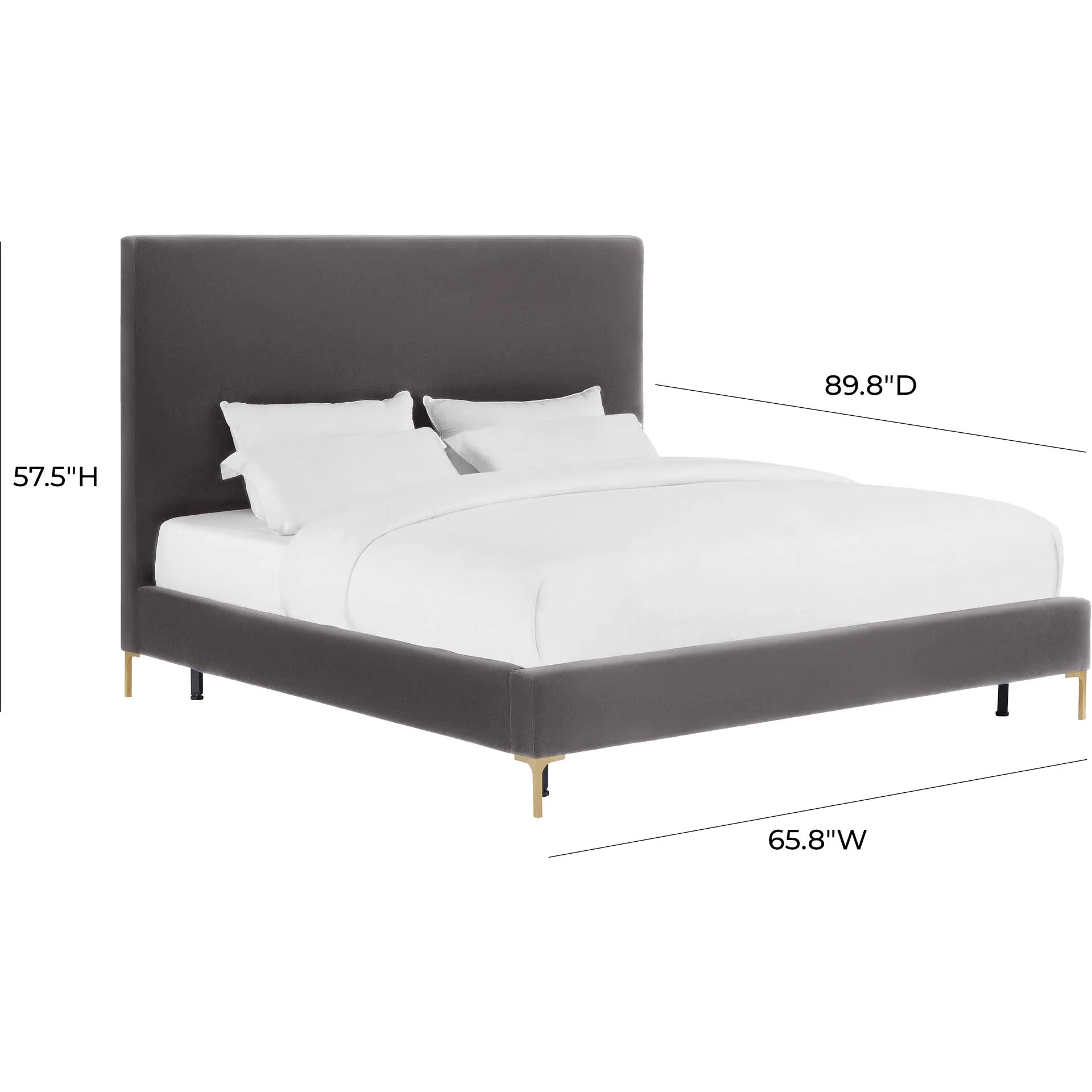 Deitria Velvet Bed Gray - Image 5