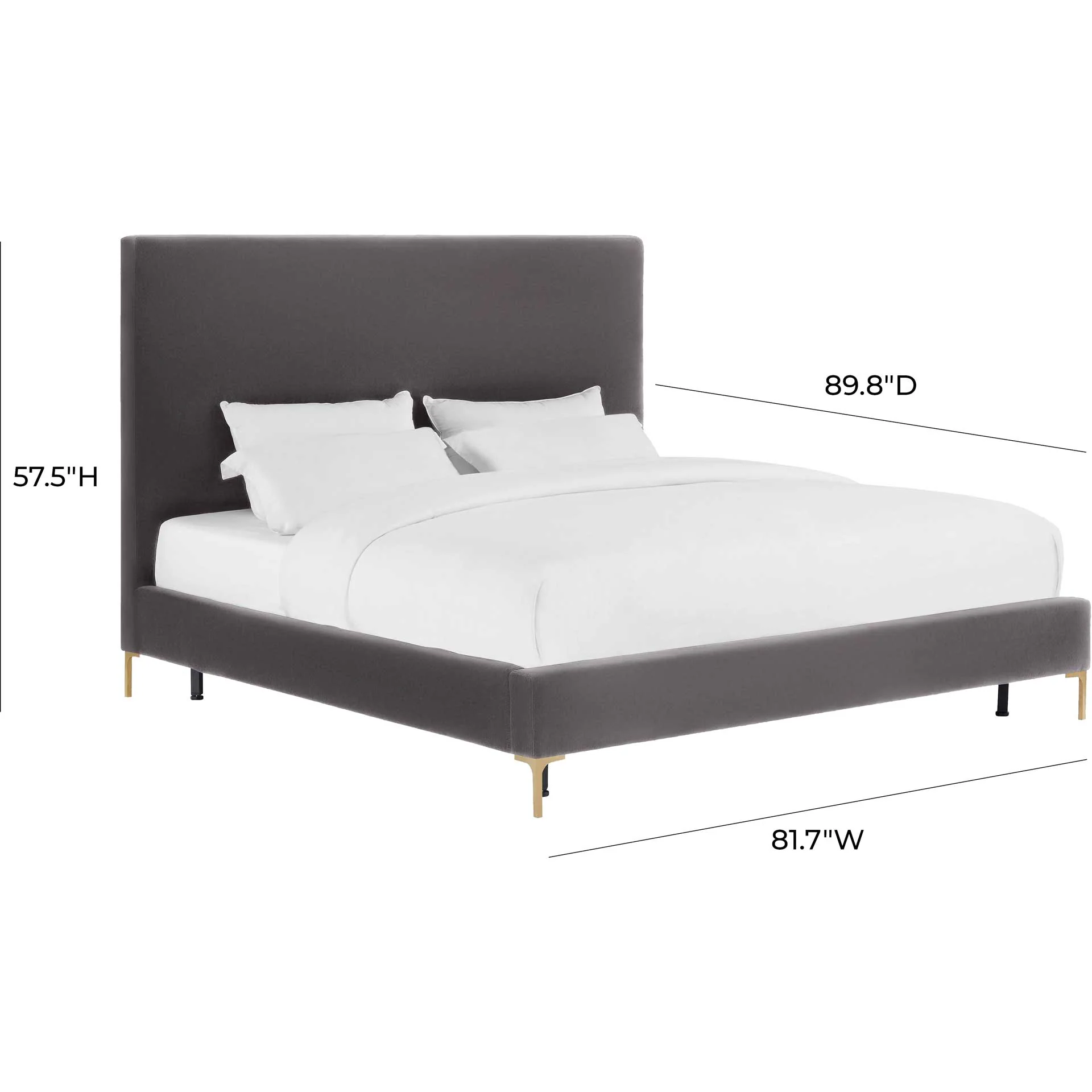 Deitria Velvet Bed Gray - Image 6