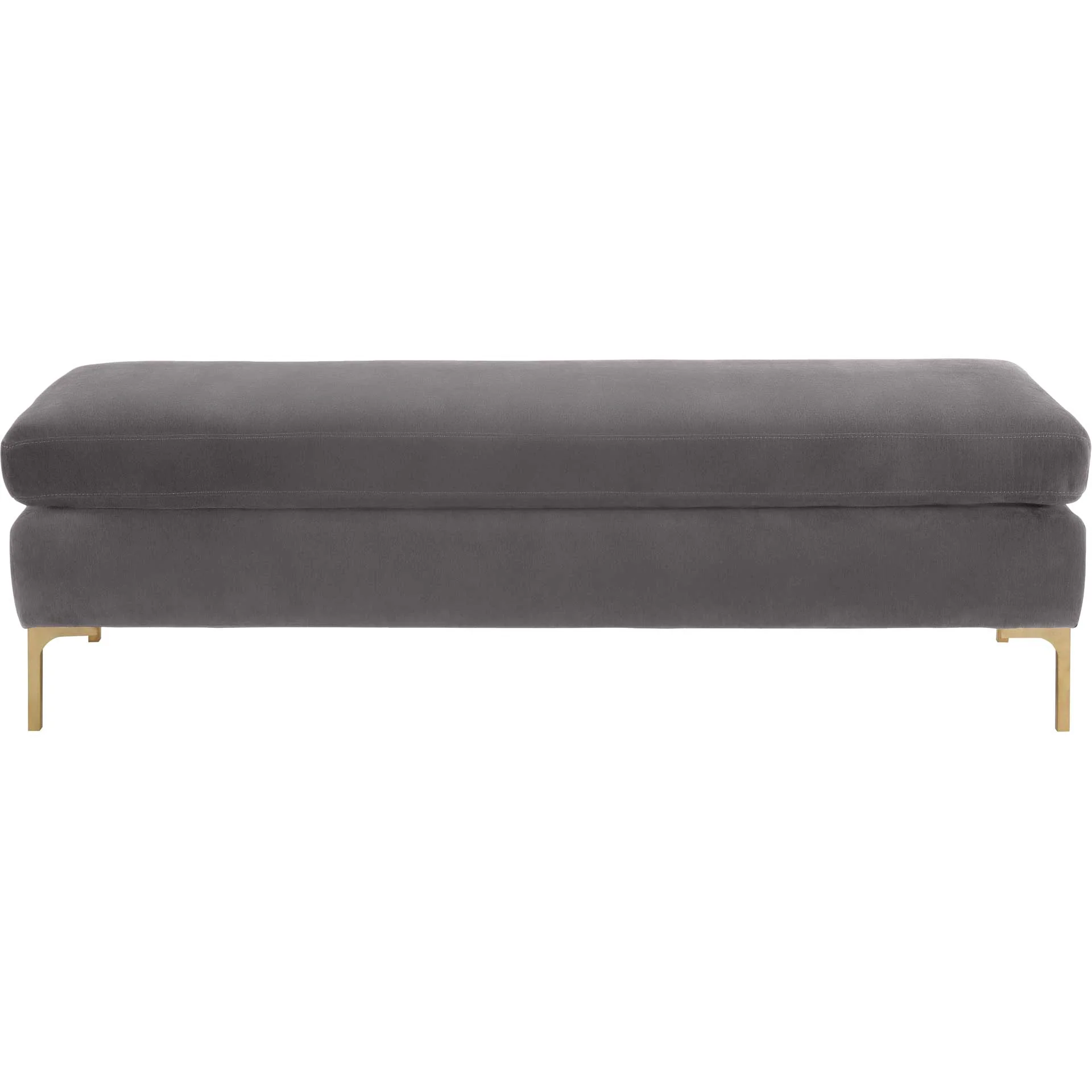 Deitria Velvet Bench Gray - Image 2