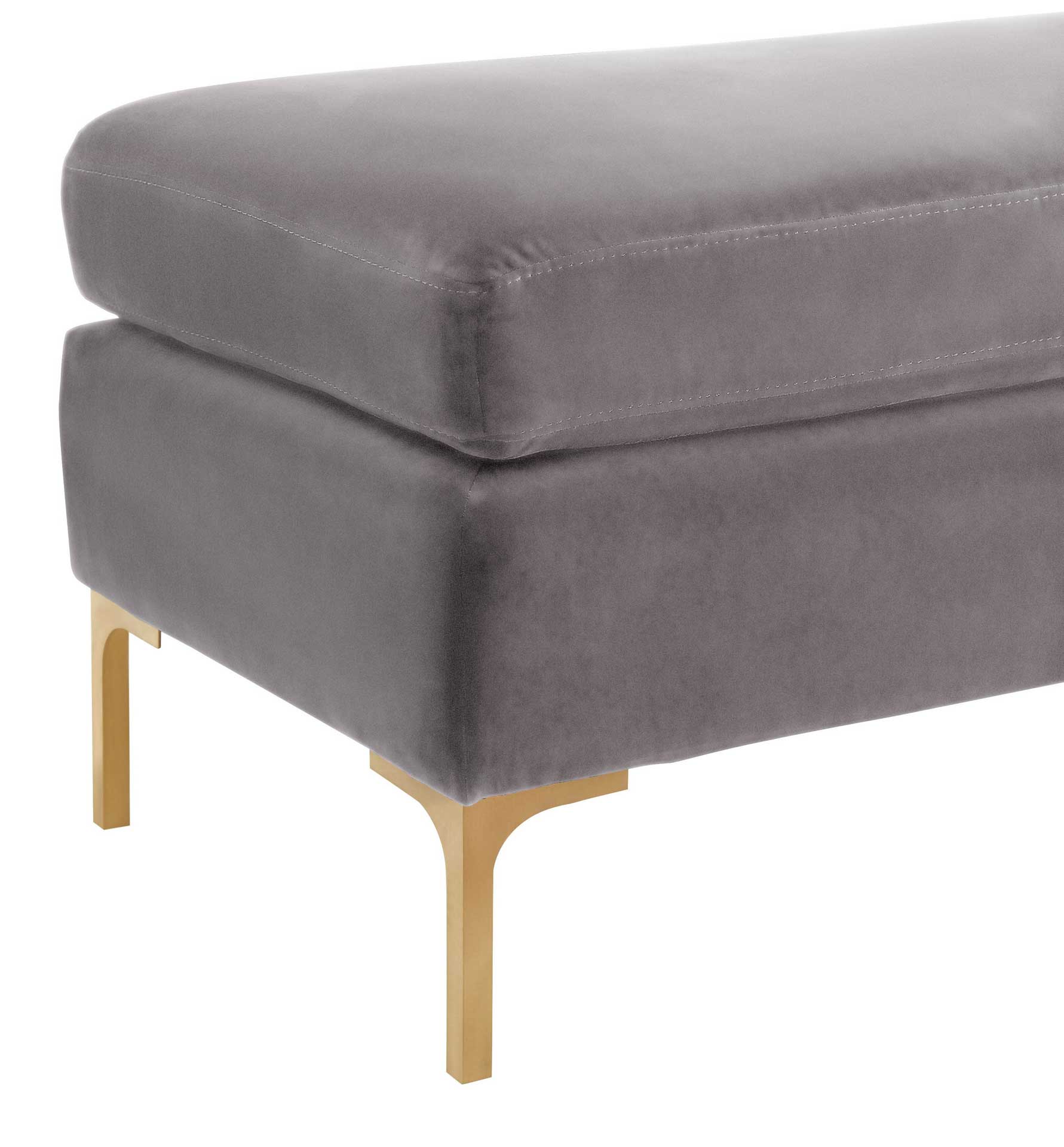 Deitria Velvet Bench Gray - Image 3
