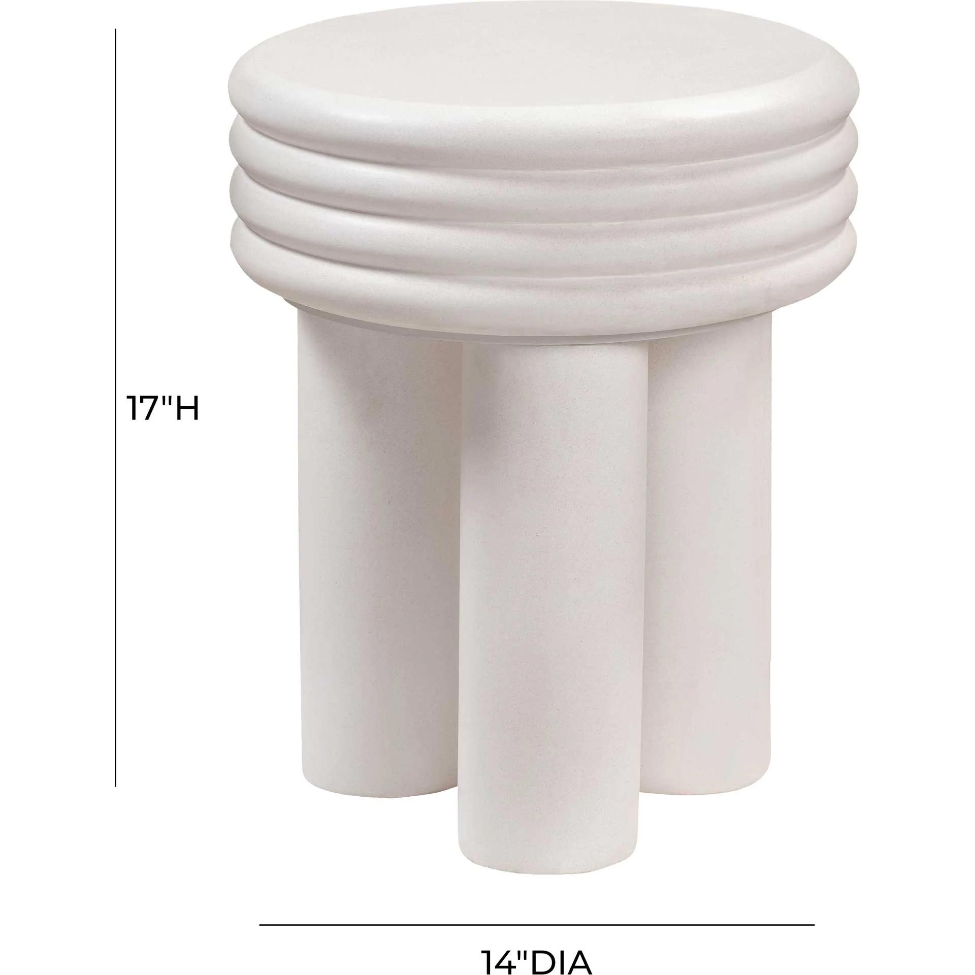 Delaney Concrete Side Table Ivory - Image 4
