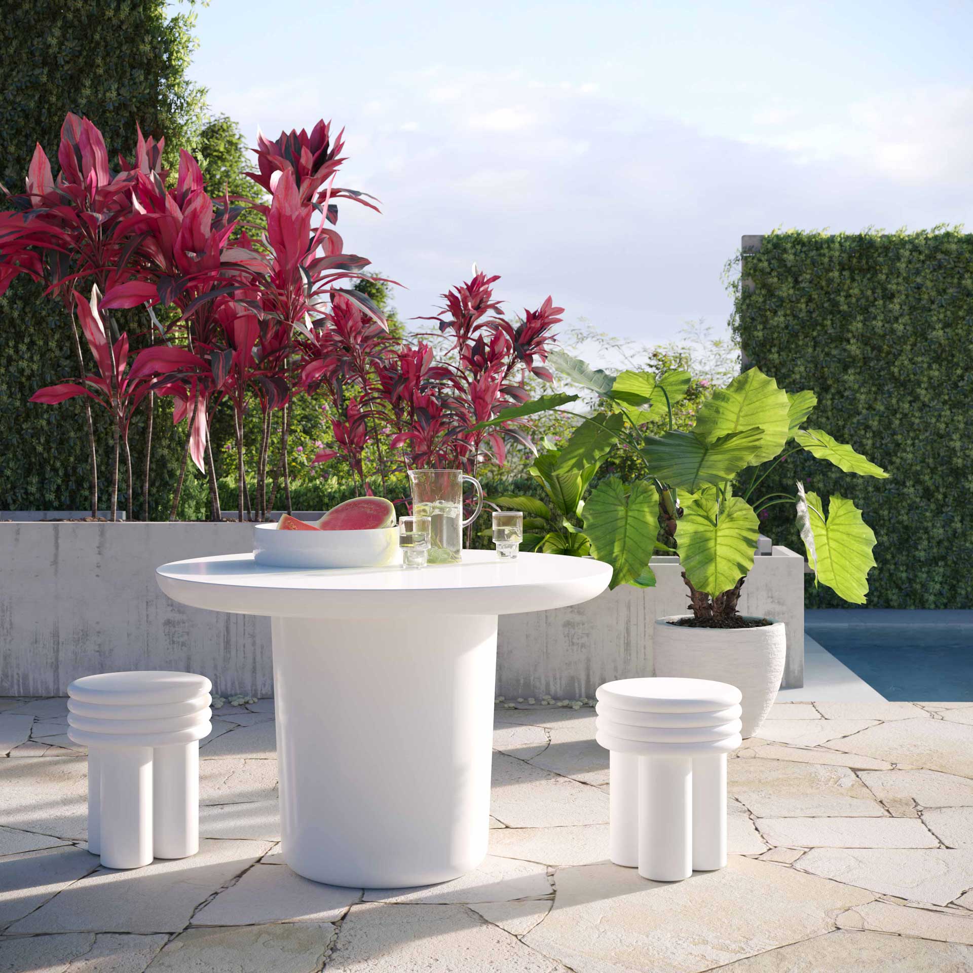 Delaney Concrete Side Table Ivory - Image 6