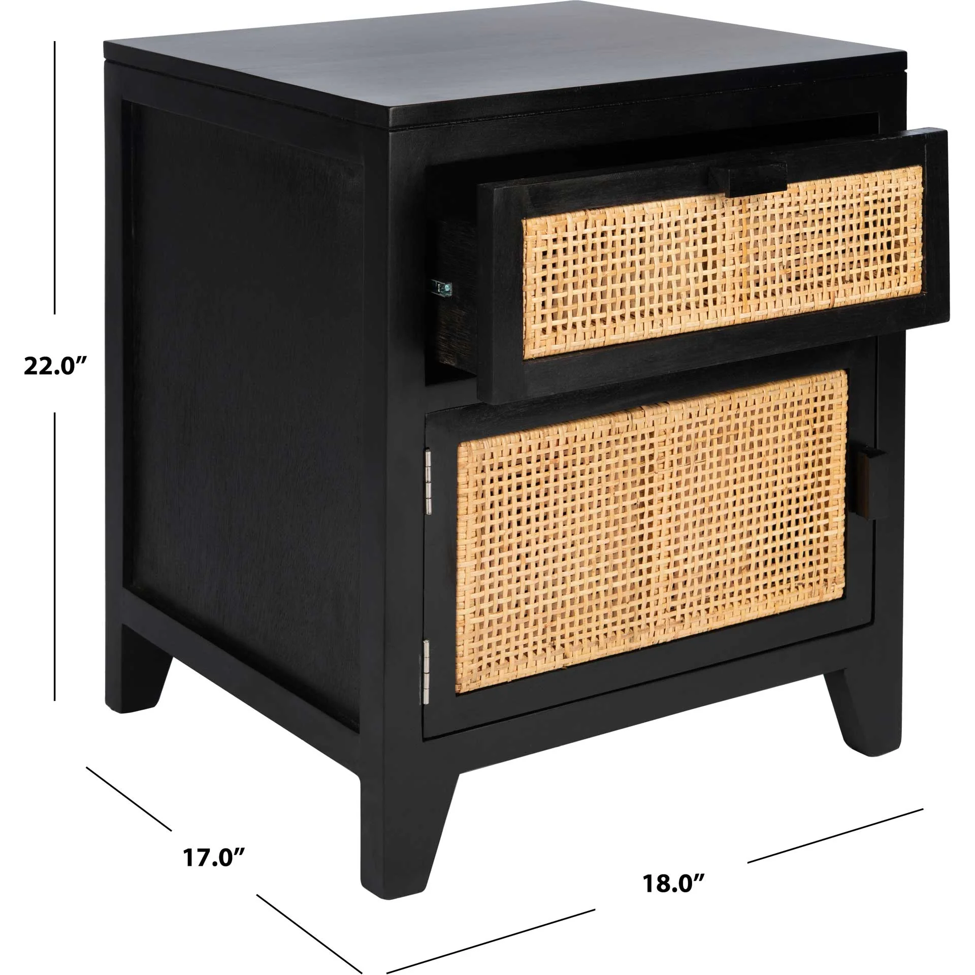 Delia 1 Drawer 1 Door Nightstand Black/Natural - Image 9