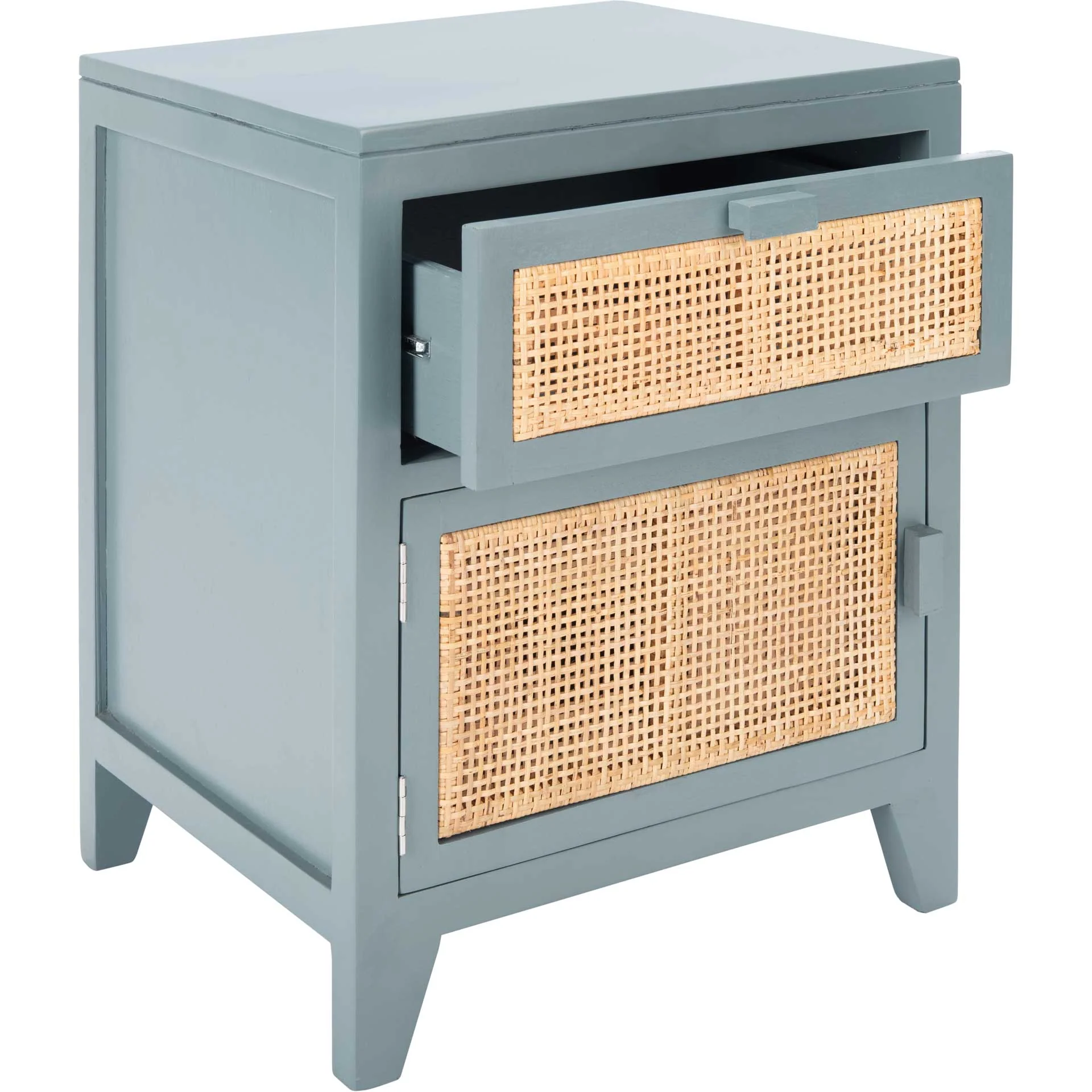 Delia 1 Drawer 1 Door Nightstand Blue Gray/Natural - Image 2