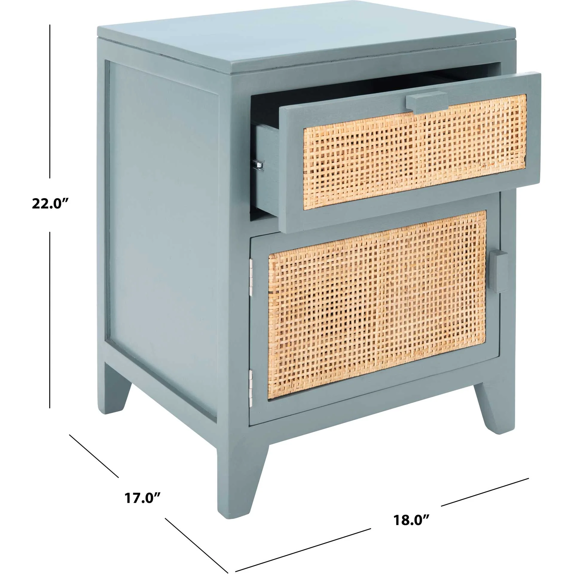 Delia 1 Drawer 1 Door Nightstand Blue Gray/Natural - Image 9