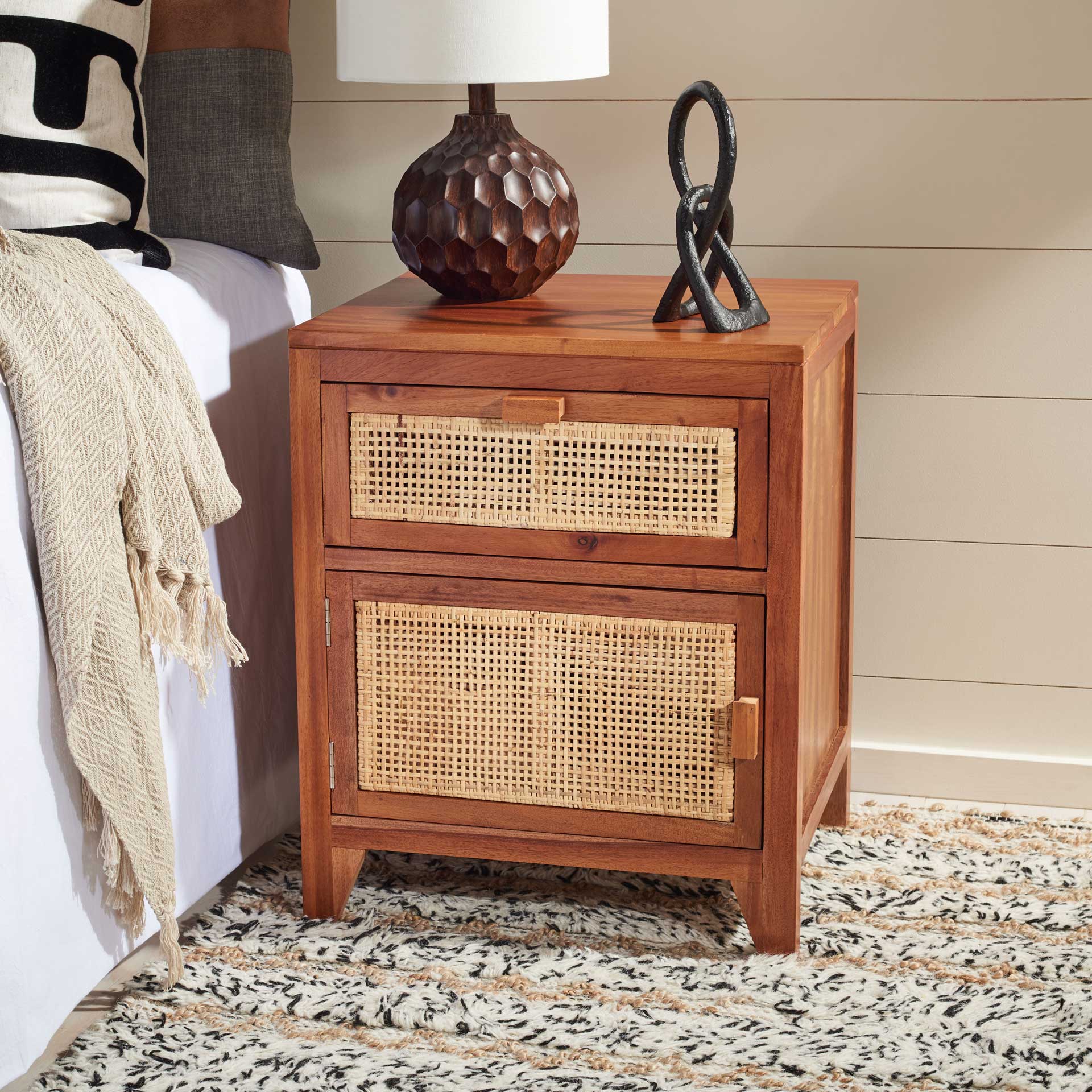 Delia 1 Drawer 1 Door Nightstand Natural - Image 8