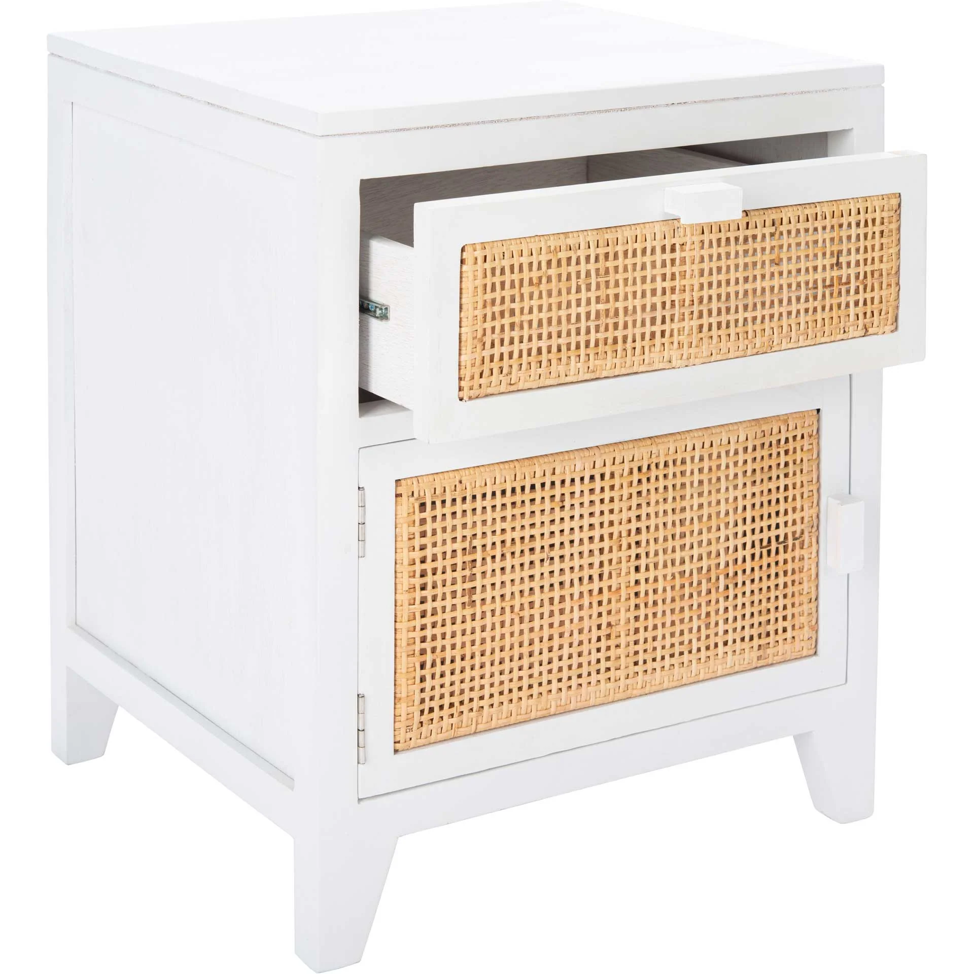 Delia 1 Drawer 1 Door Nightstand White/Natural - Image 2