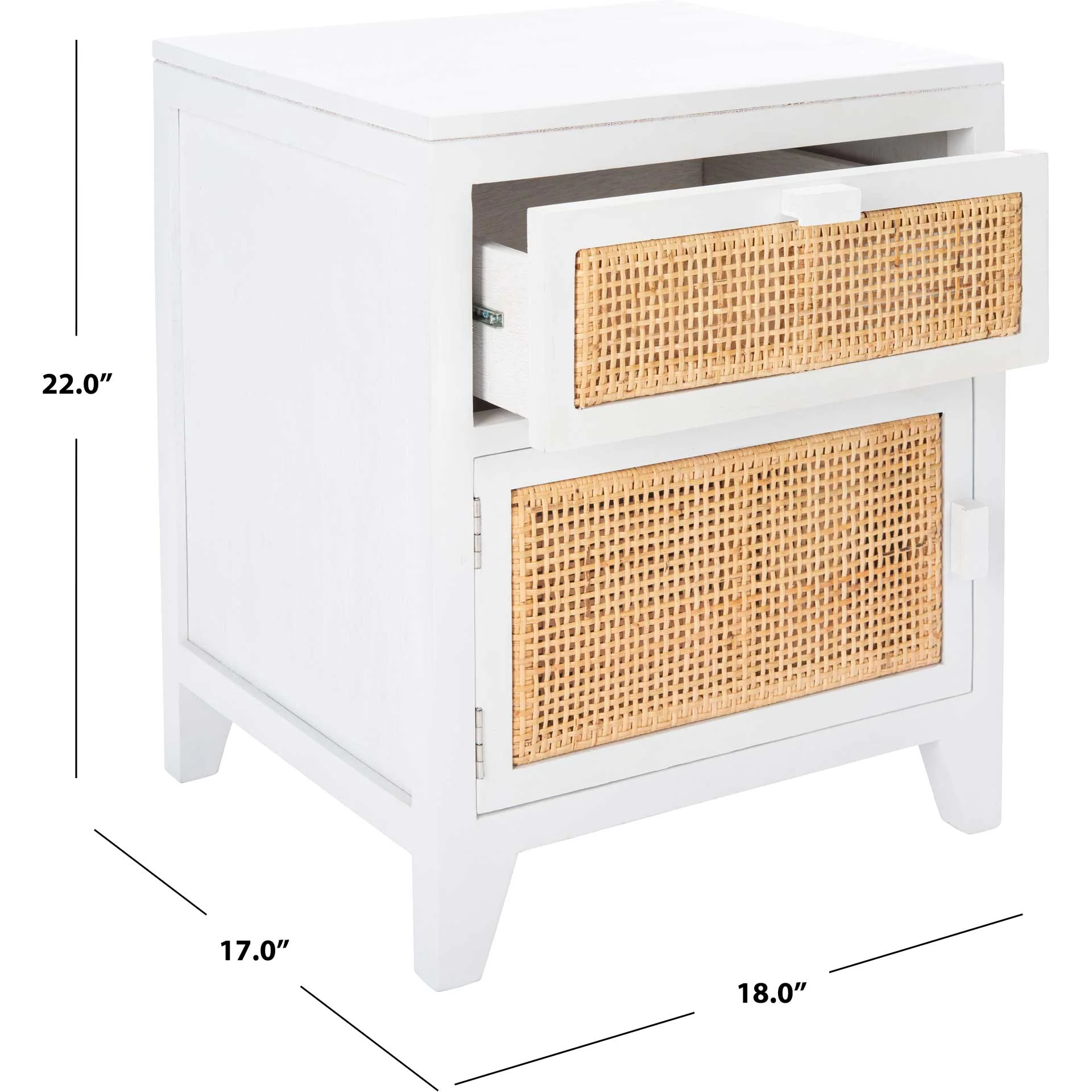 Delia 1 Drawer 1 Door Nightstand White/Natural - Image 9